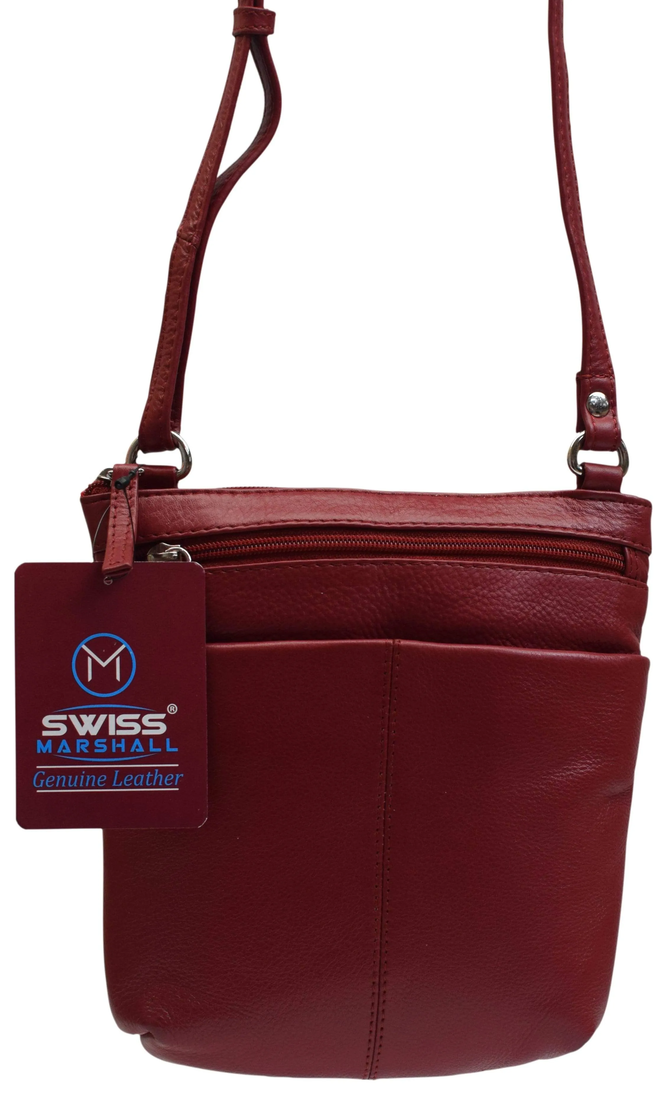 Luxury Womens Zipper Purse Handbag Genuine Leather Ladies Crossbody Shoulder Bag