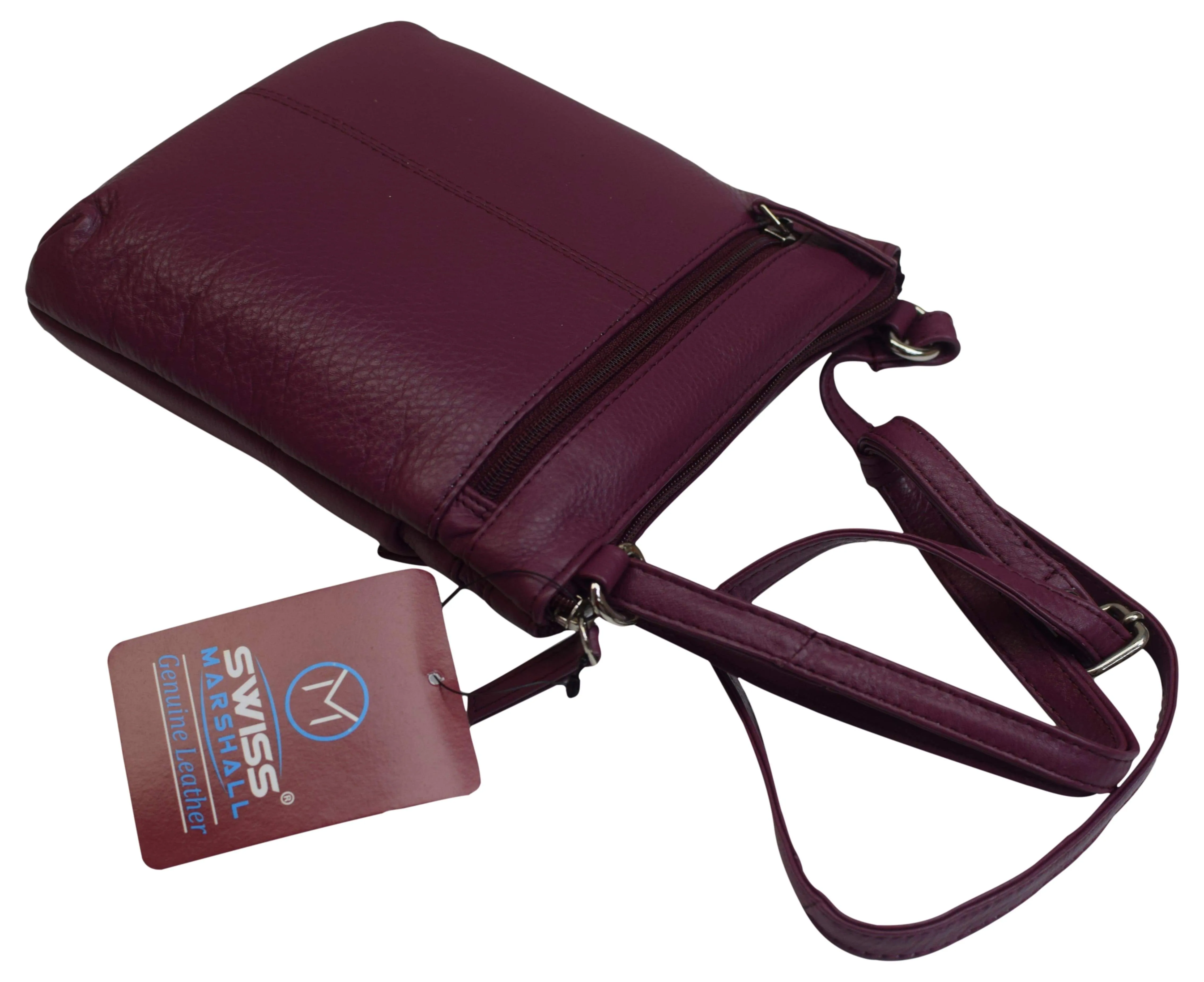 Luxury Womens Zipper Purse Handbag Genuine Leather Ladies Crossbody Shoulder Bag