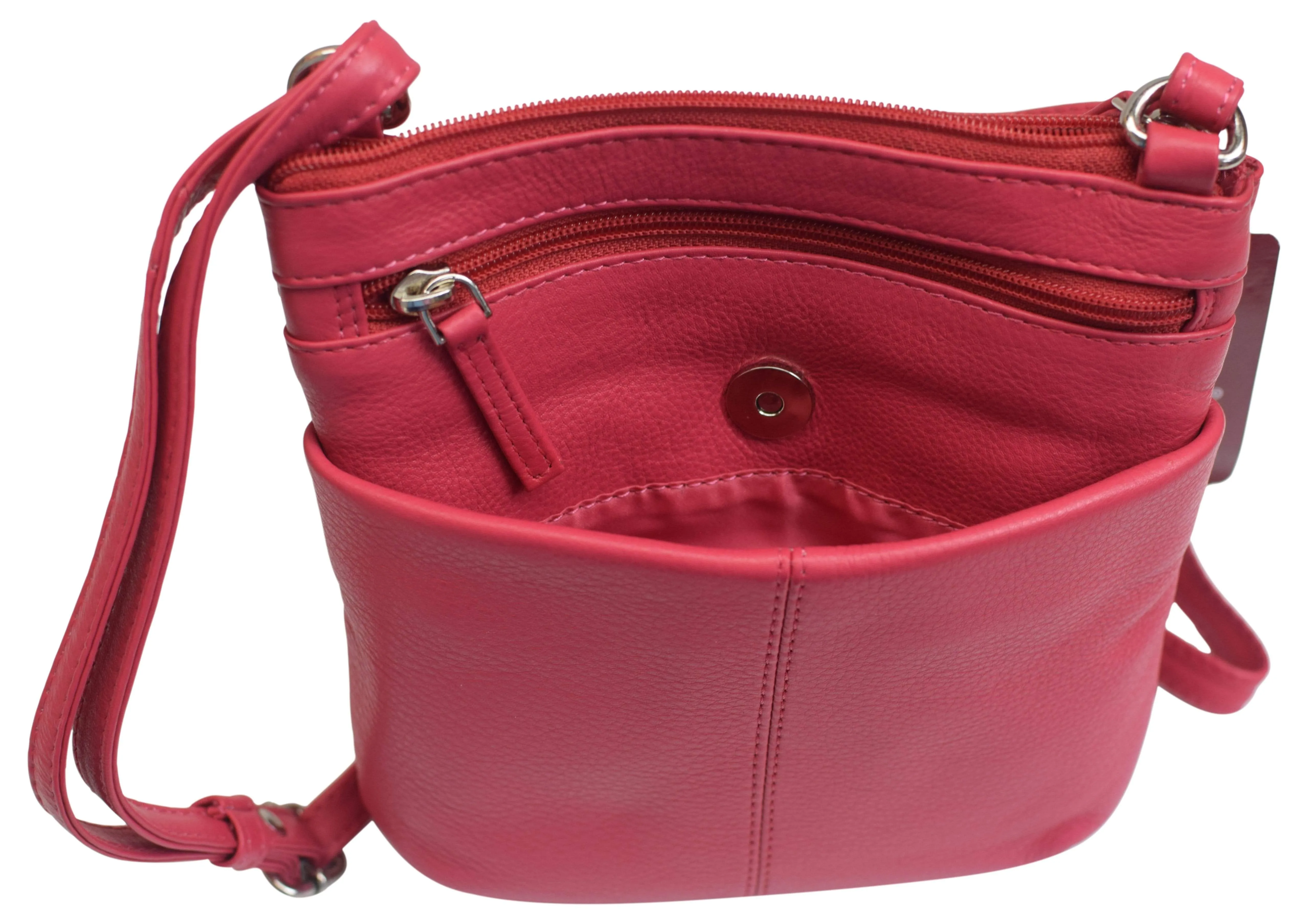 Luxury Womens Zipper Purse Handbag Genuine Leather Ladies Crossbody Shoulder Bag