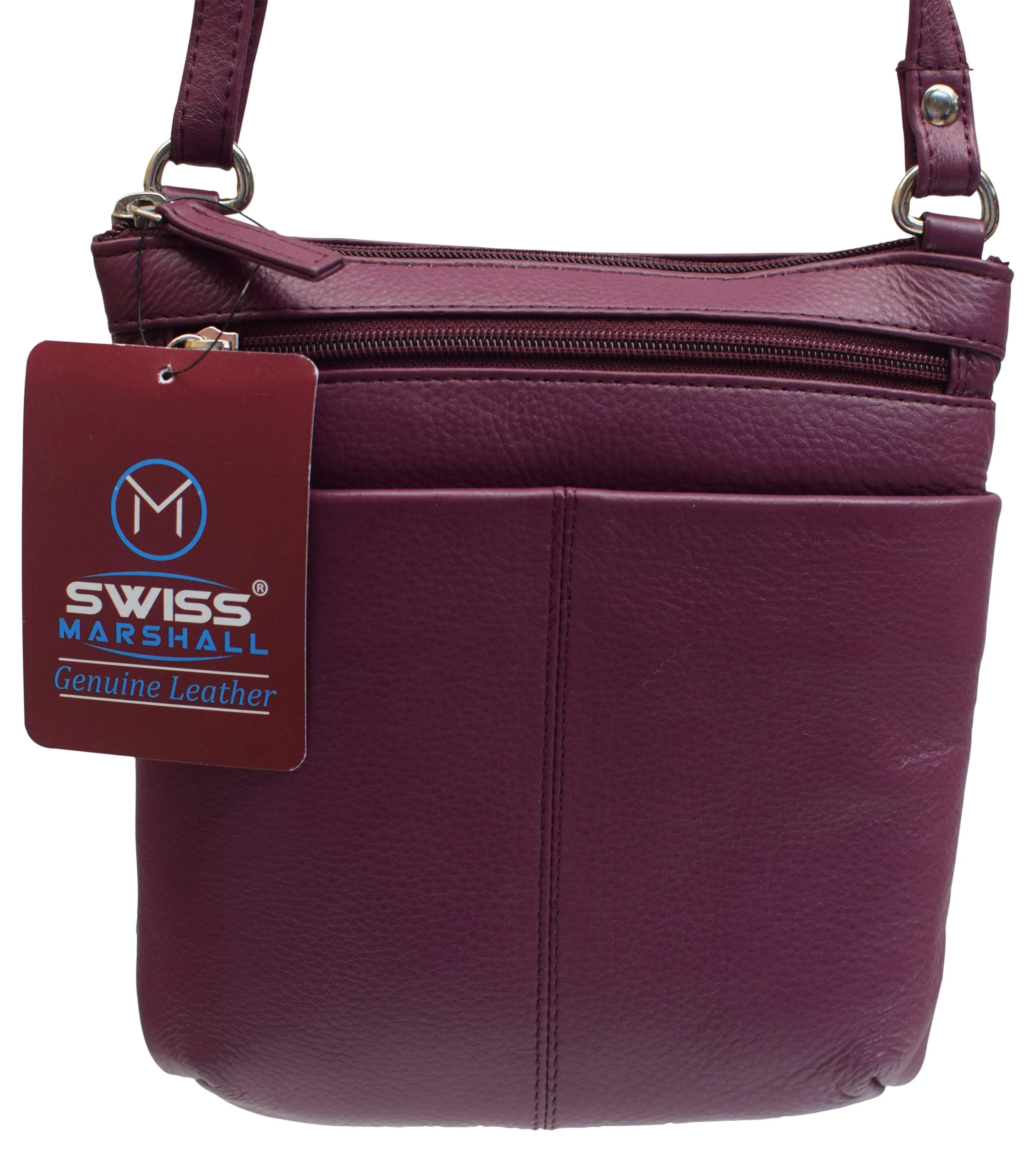 Luxury Womens Zipper Purse Handbag Genuine Leather Ladies Crossbody Shoulder Bag