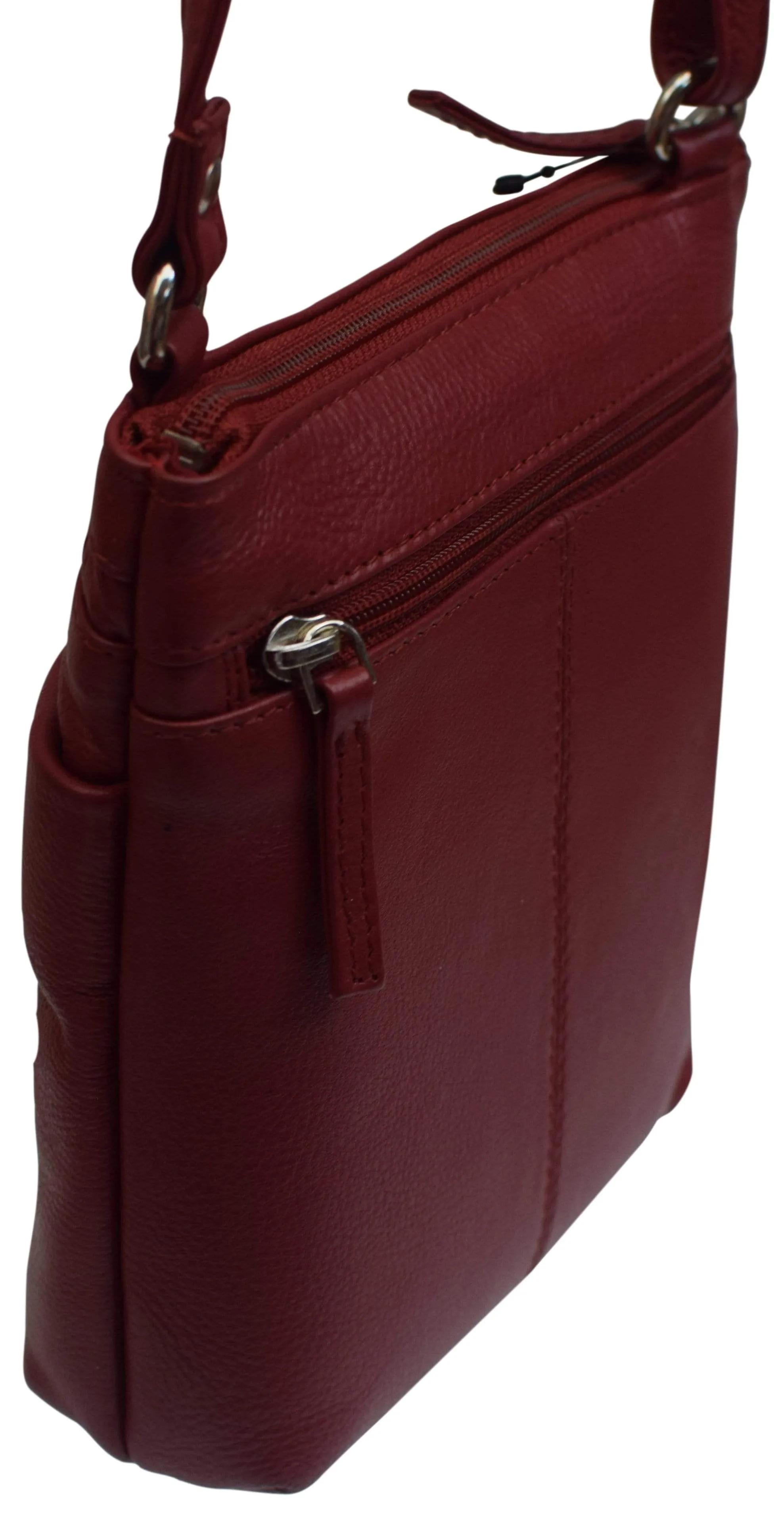 Luxury Womens Zipper Purse Handbag Genuine Leather Ladies Crossbody Shoulder Bag