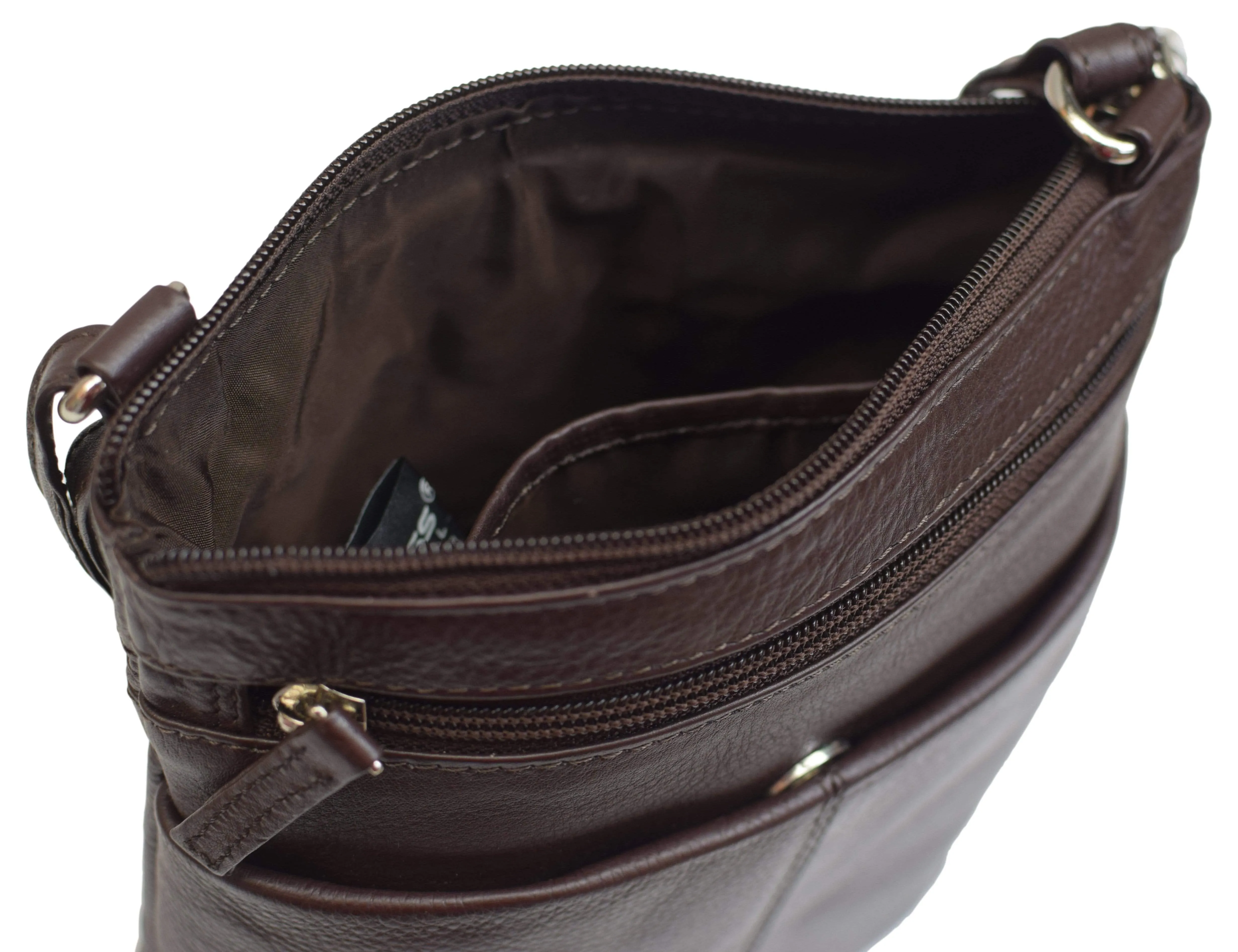 Luxury Womens Zipper Purse Handbag Genuine Leather Ladies Crossbody Shoulder Bag