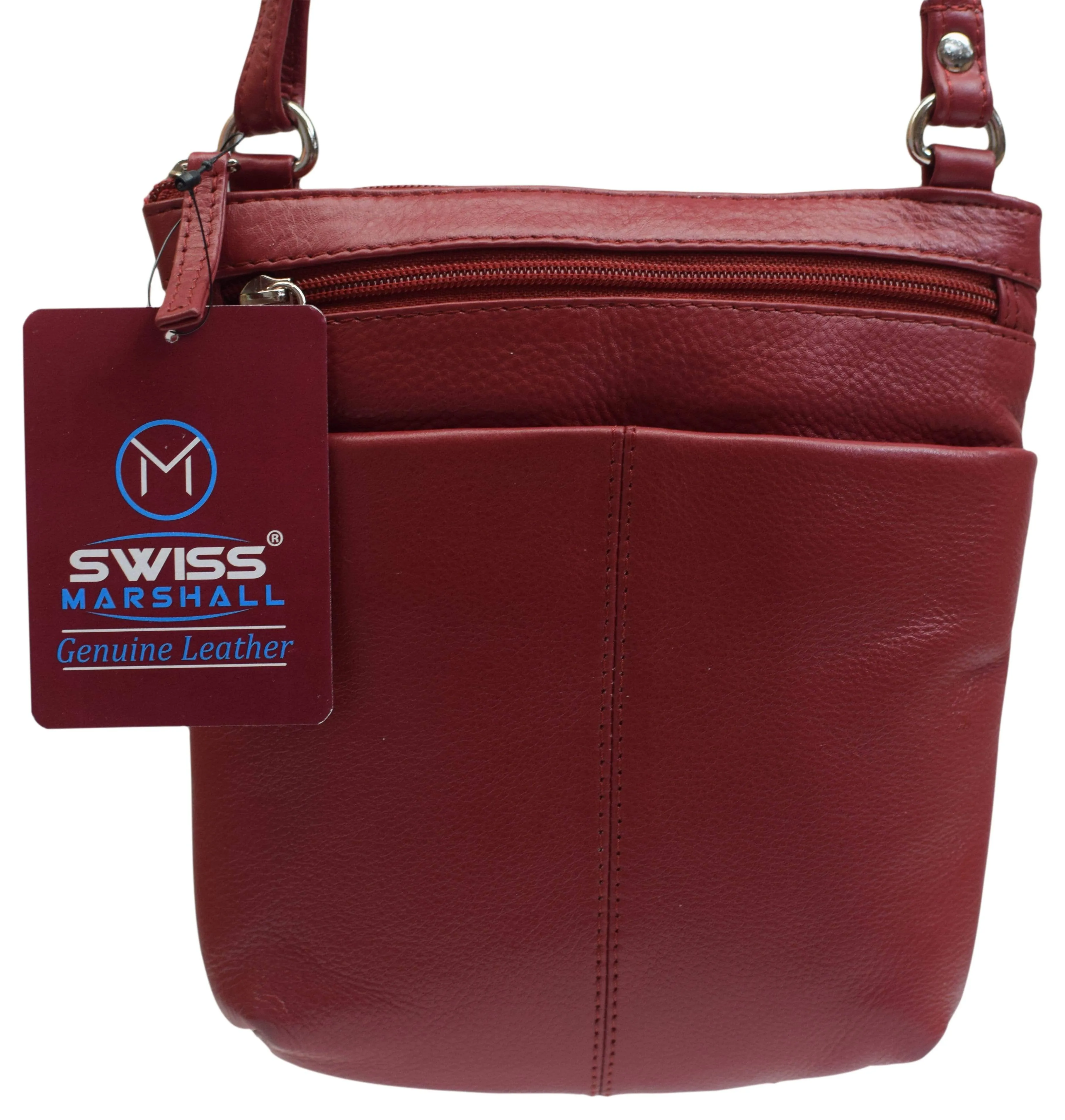 Luxury Womens Zipper Purse Handbag Genuine Leather Ladies Crossbody Shoulder Bag