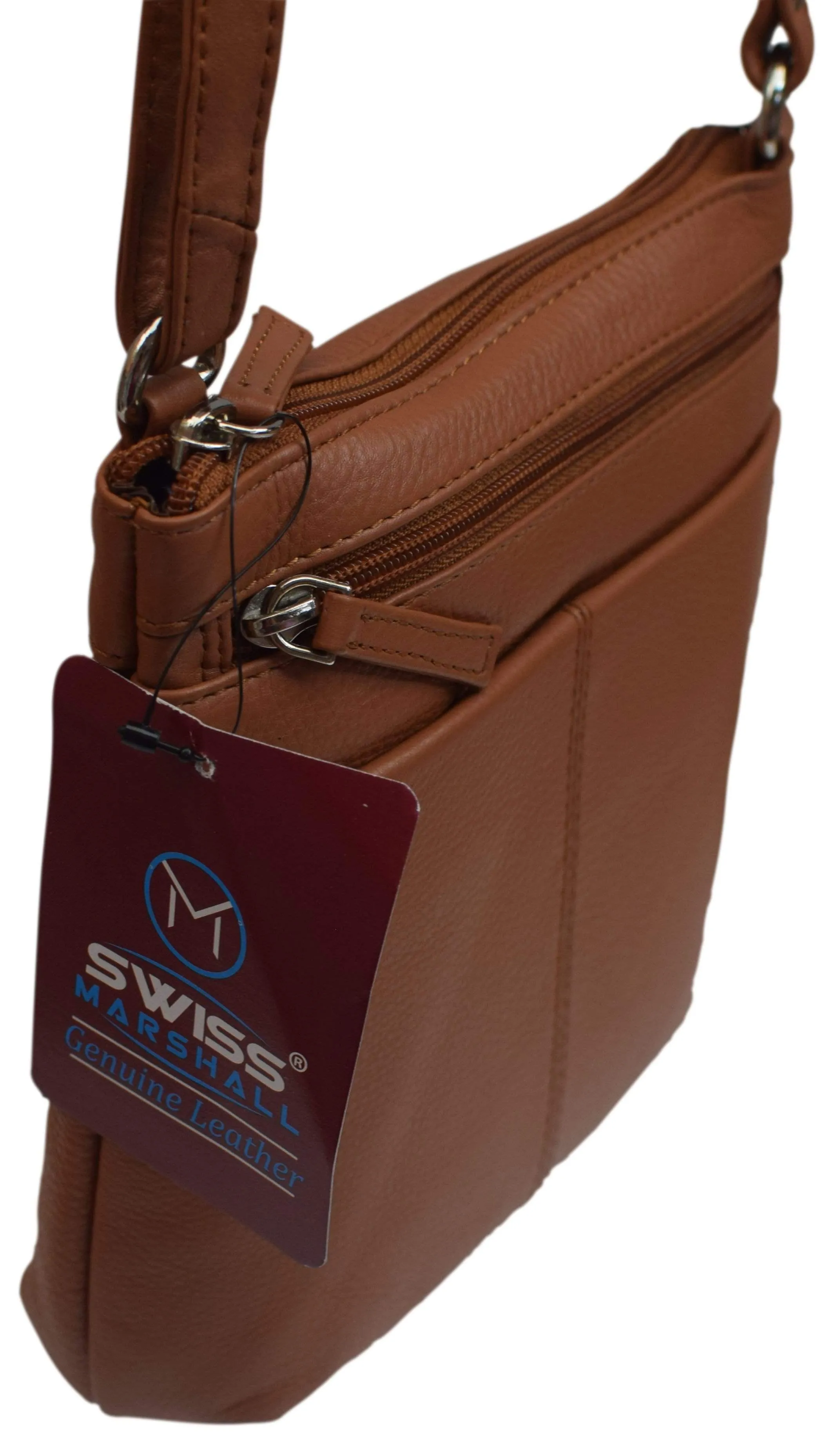 Luxury Womens Zipper Purse Handbag Genuine Leather Ladies Crossbody Shoulder Bag
