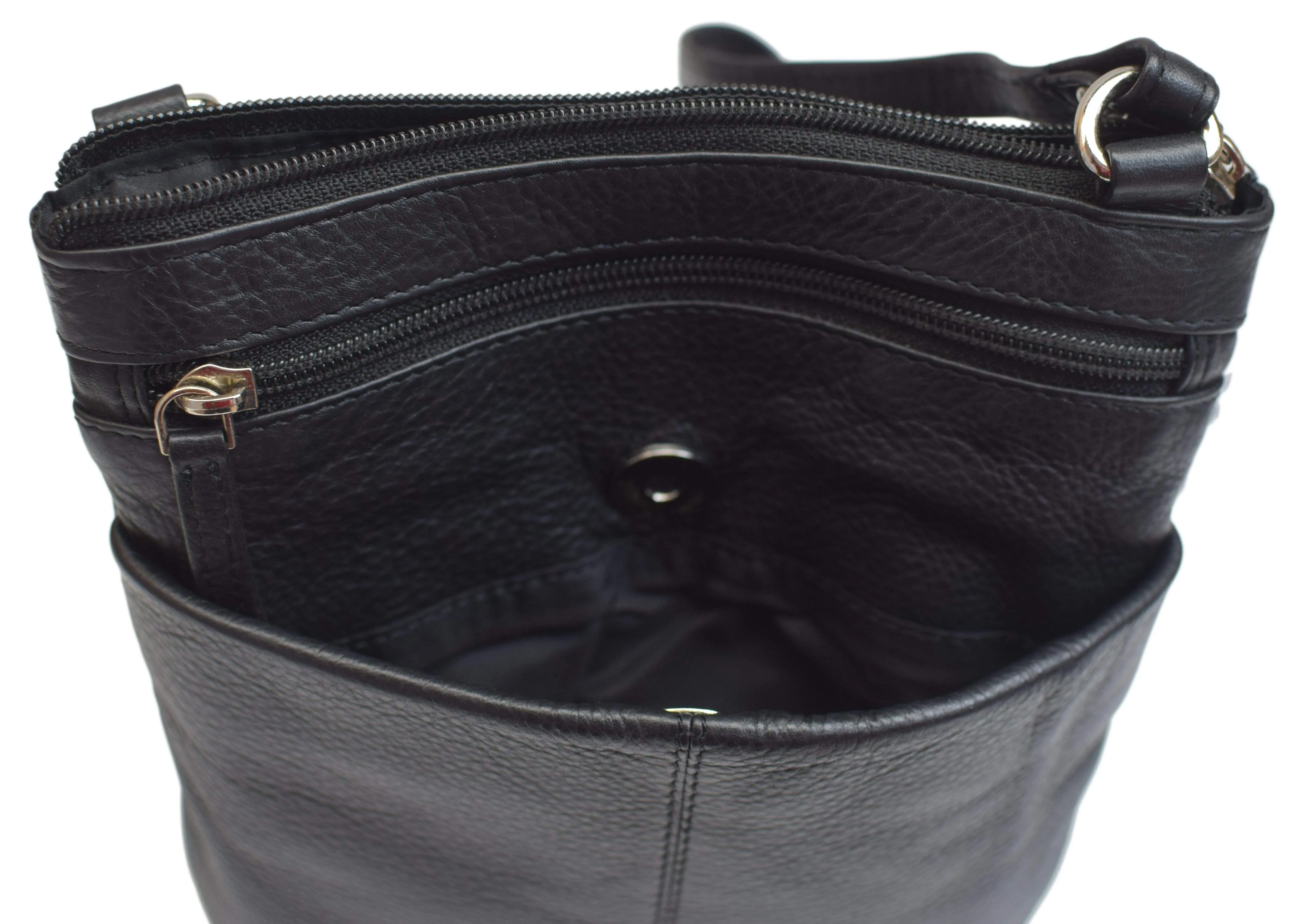 Luxury Womens Zipper Purse Handbag Genuine Leather Ladies Crossbody Shoulder Bag