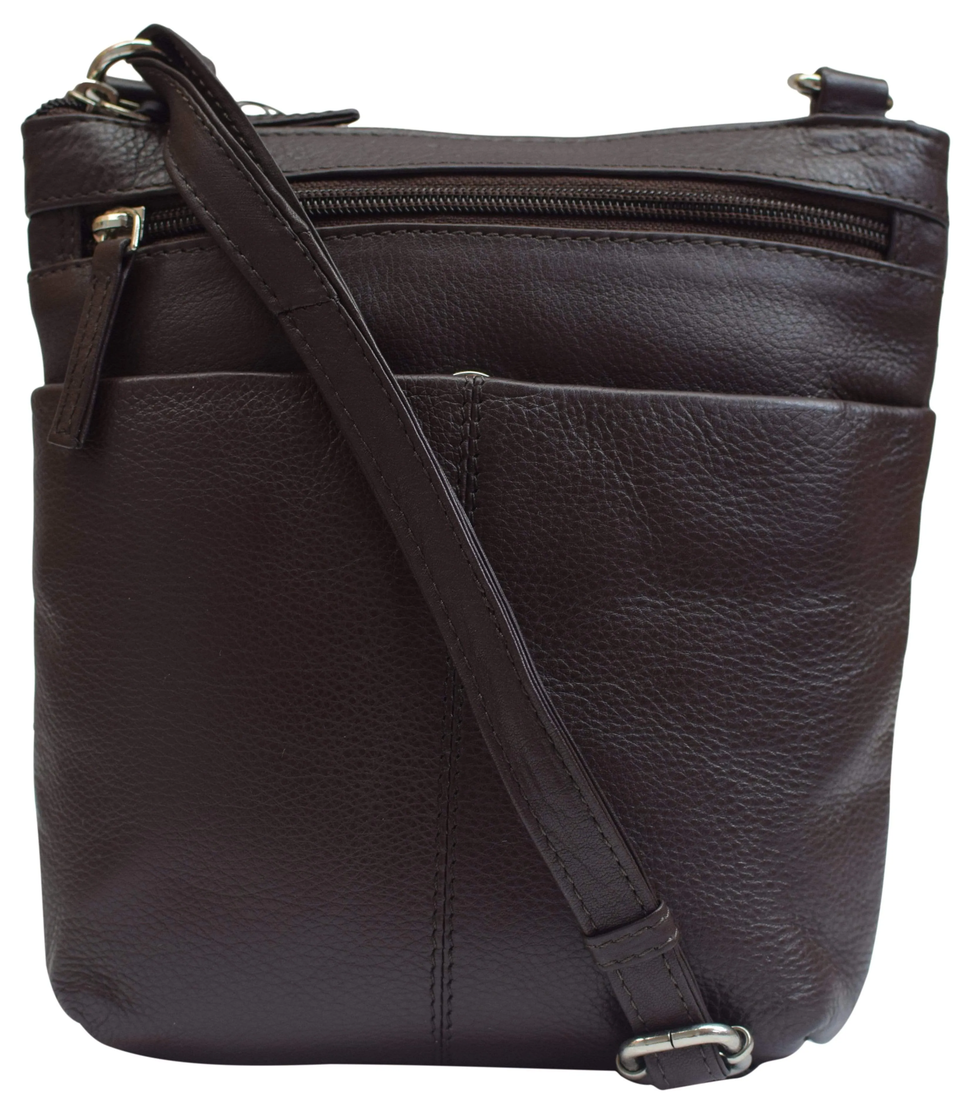 Luxury Womens Zipper Purse Handbag Genuine Leather Ladies Crossbody Shoulder Bag