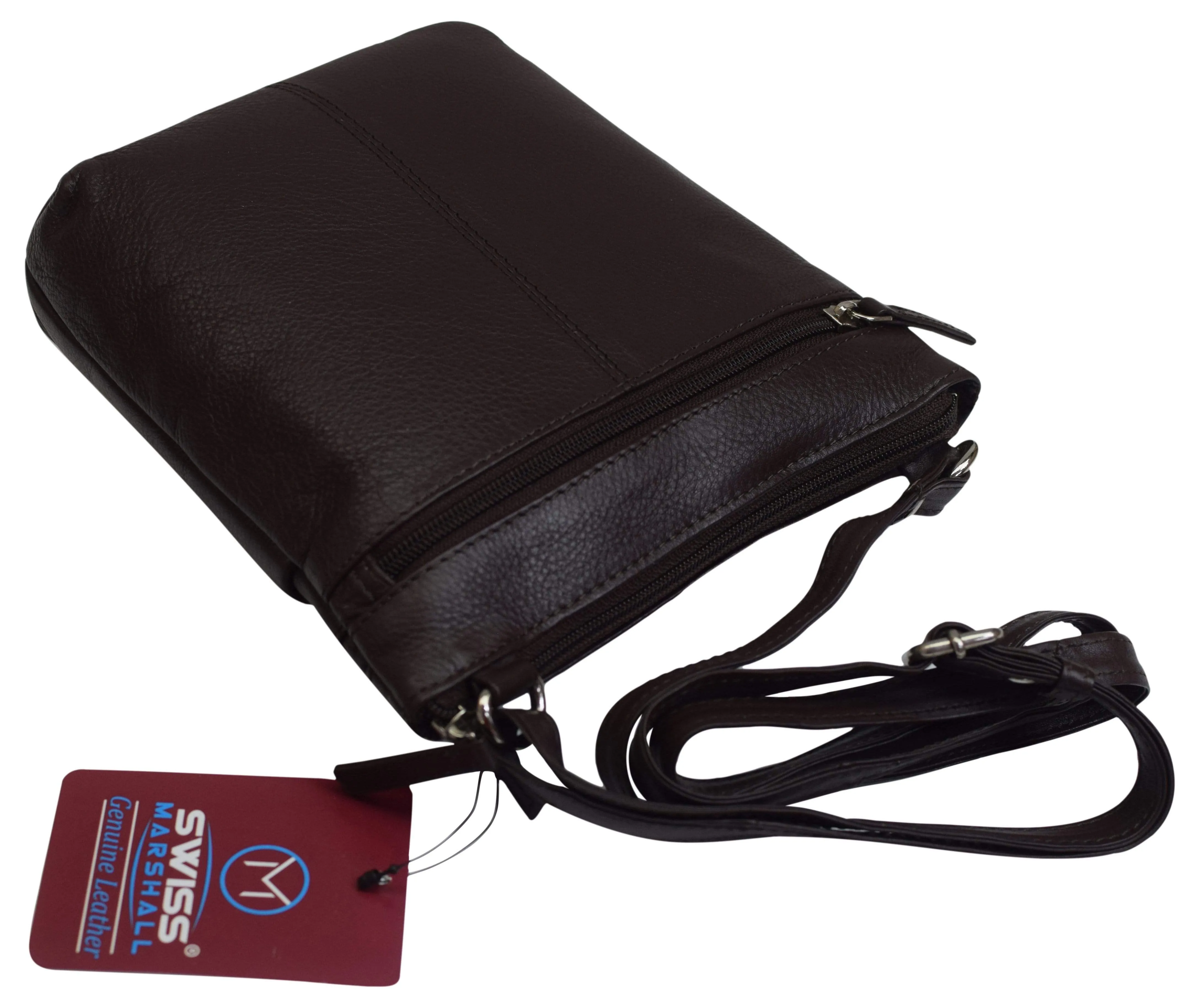 Luxury Womens Zipper Purse Handbag Genuine Leather Ladies Crossbody Shoulder Bag