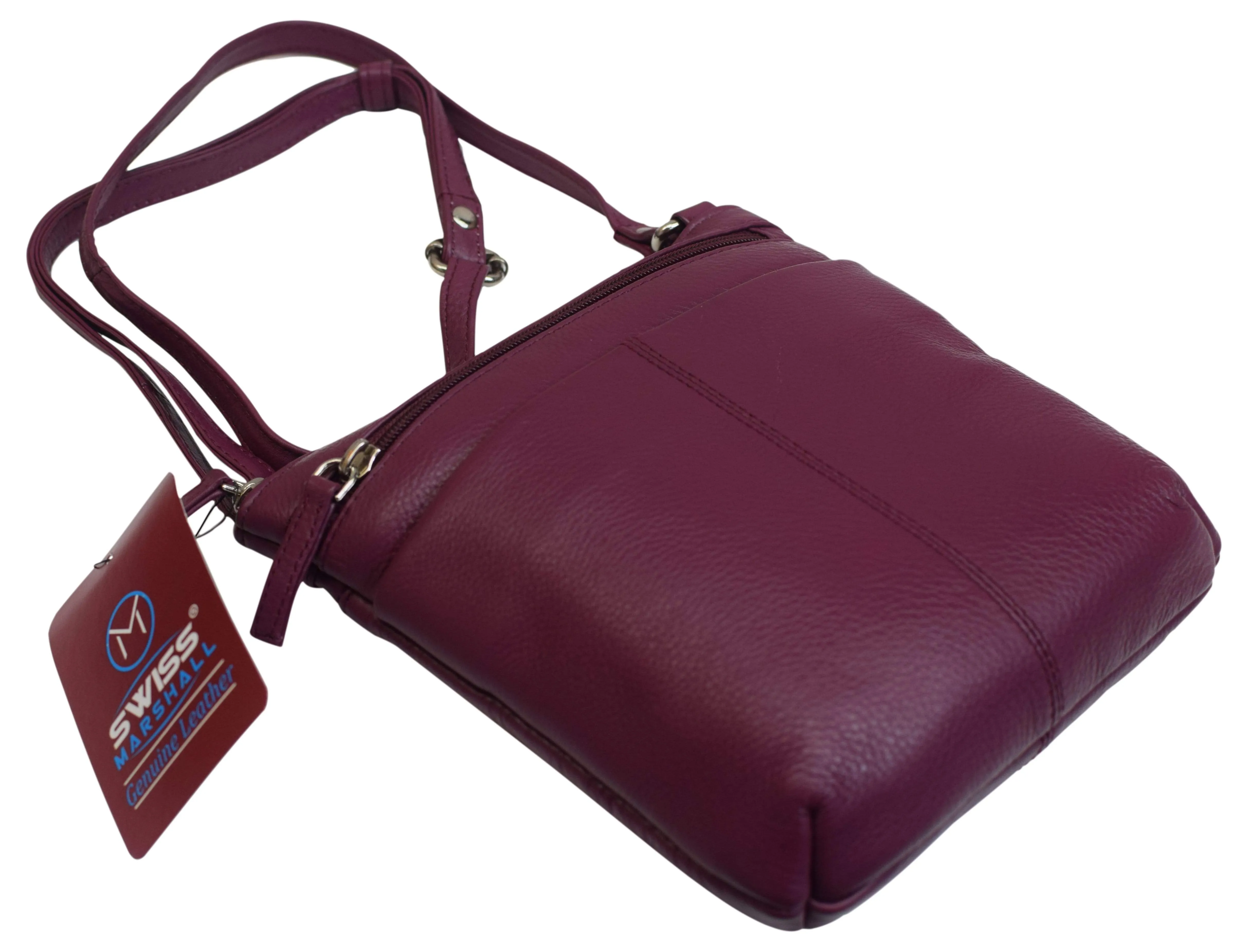 Luxury Womens Zipper Purse Handbag Genuine Leather Ladies Crossbody Shoulder Bag