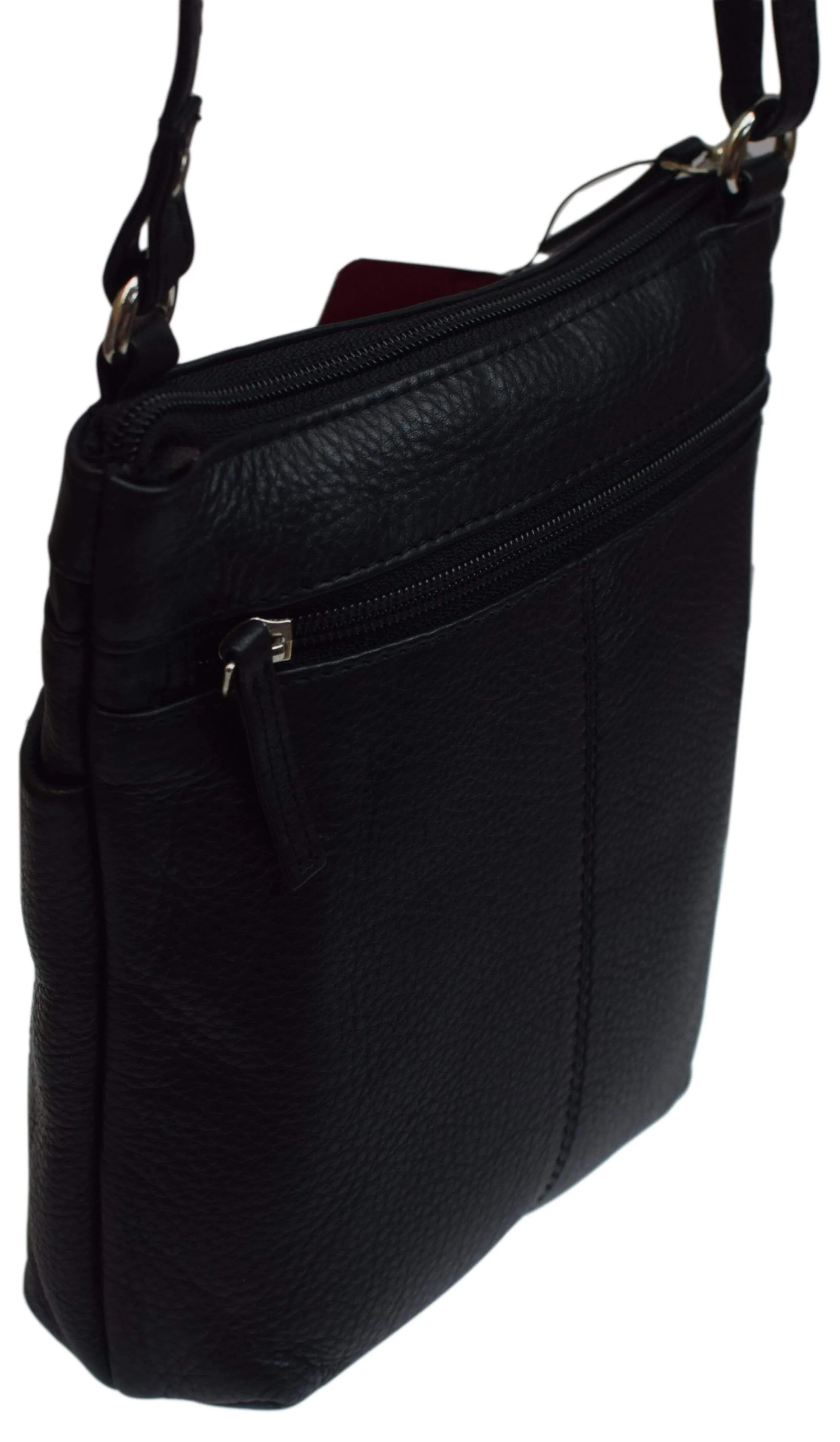 Luxury Womens Zipper Purse Handbag Genuine Leather Ladies Crossbody Shoulder Bag