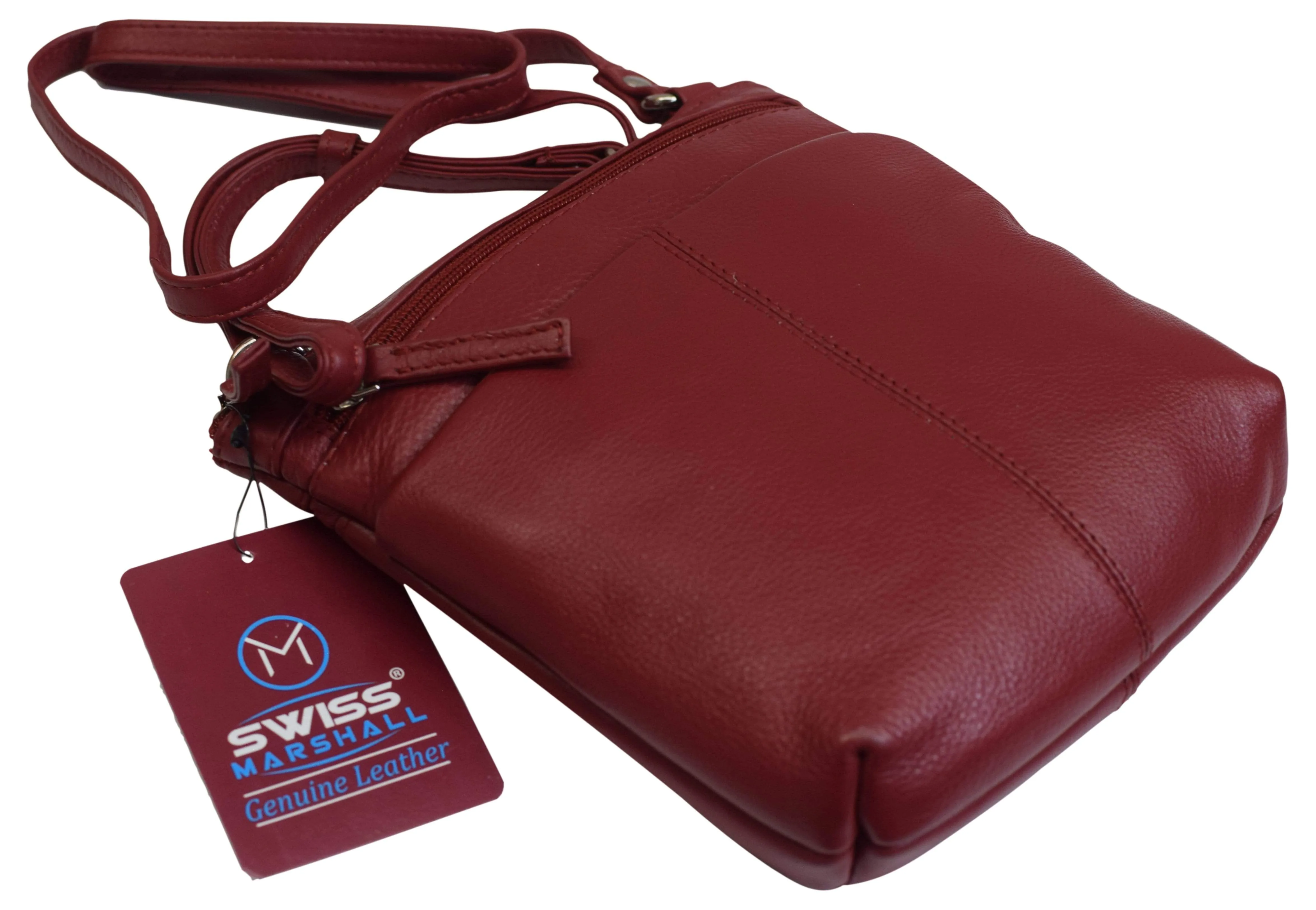 Luxury Womens Zipper Purse Handbag Genuine Leather Ladies Crossbody Shoulder Bag