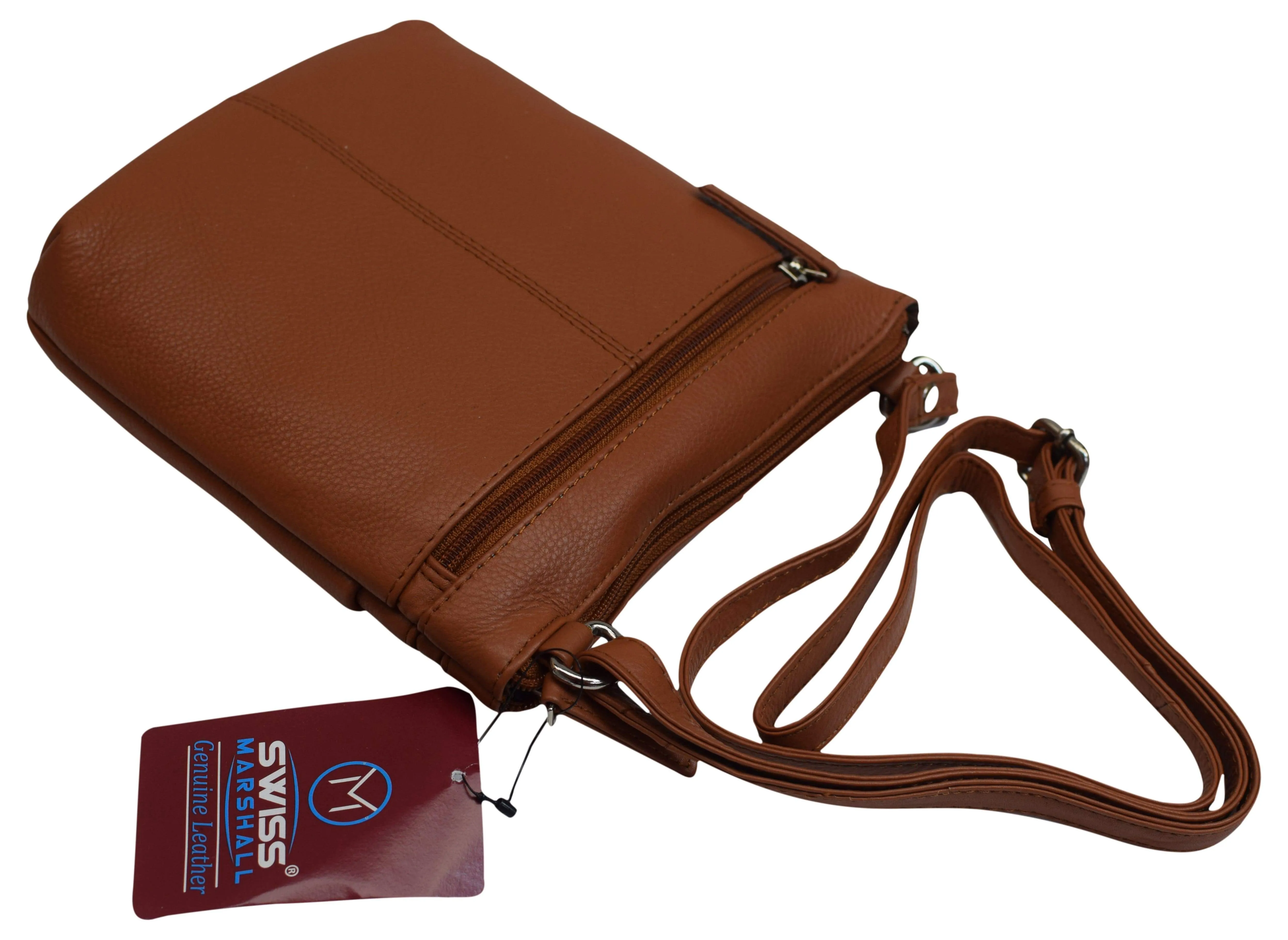Luxury Womens Zipper Purse Handbag Genuine Leather Ladies Crossbody Shoulder Bag