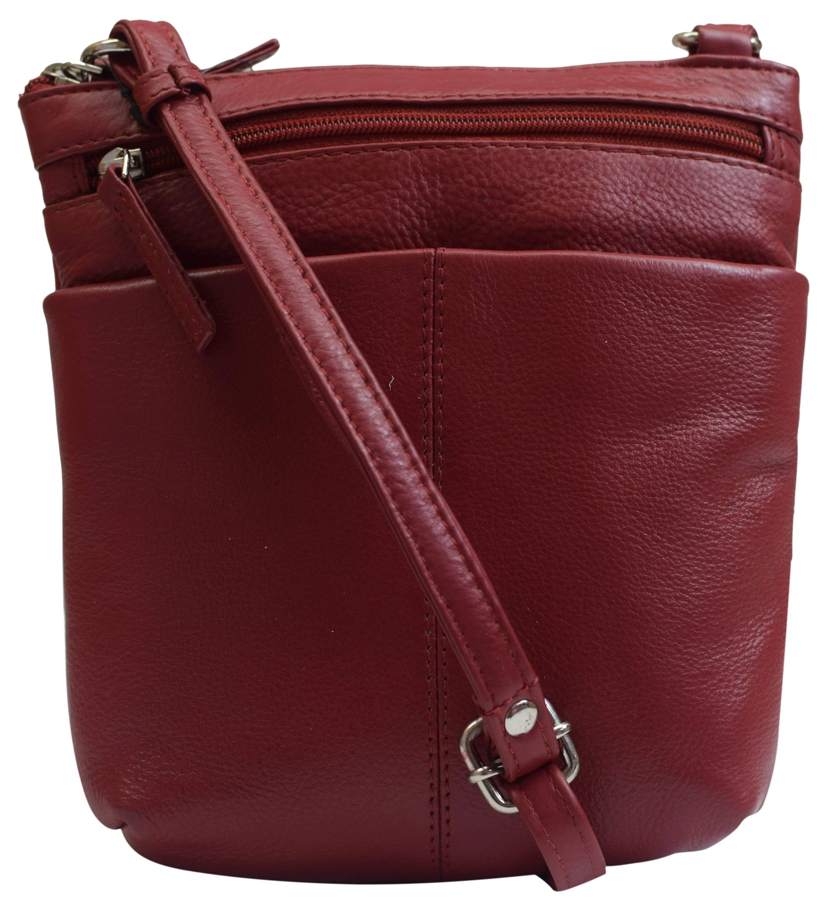 Luxury Womens Zipper Purse Handbag Genuine Leather Ladies Crossbody Shoulder Bag