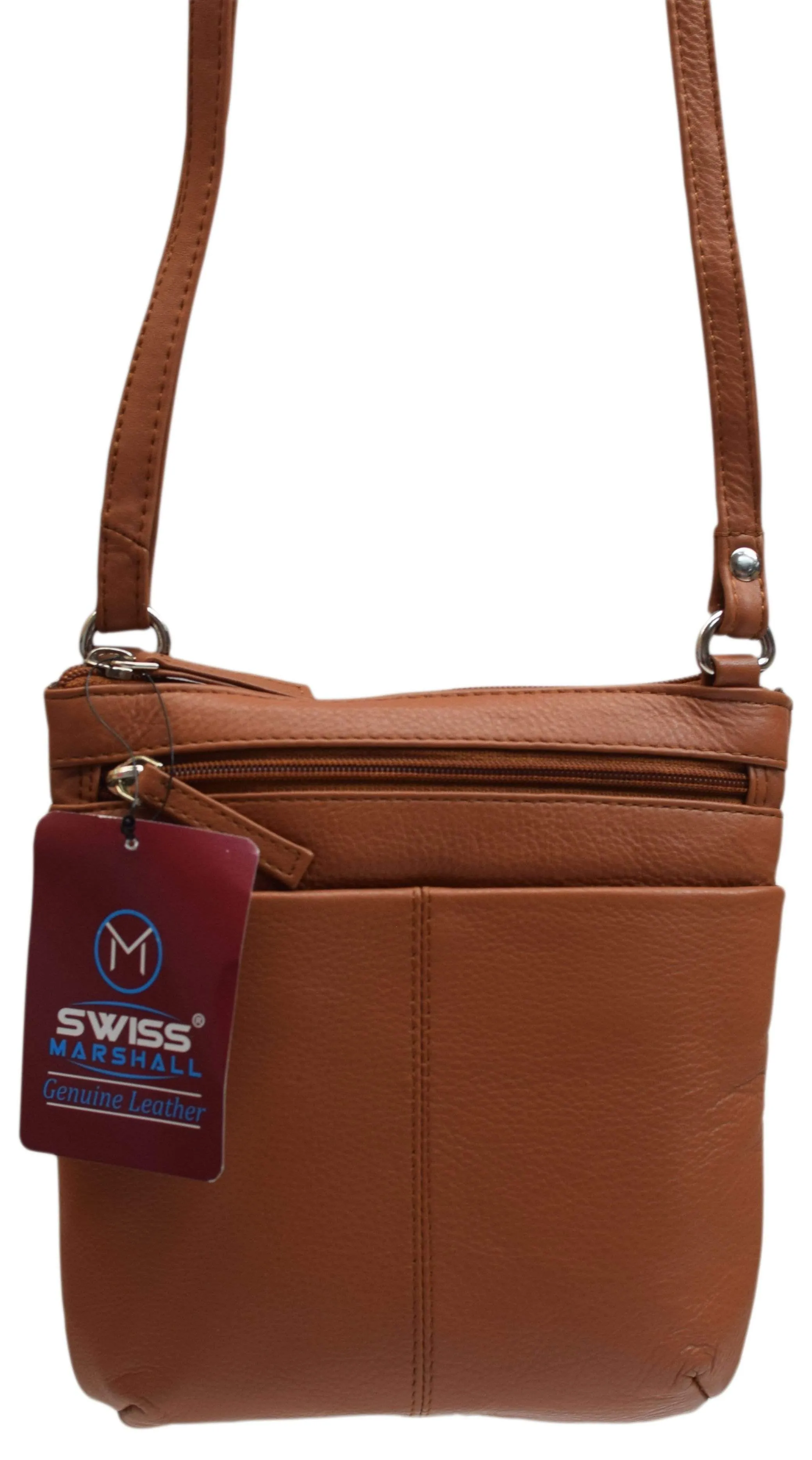 Luxury Womens Zipper Purse Handbag Genuine Leather Ladies Crossbody Shoulder Bag