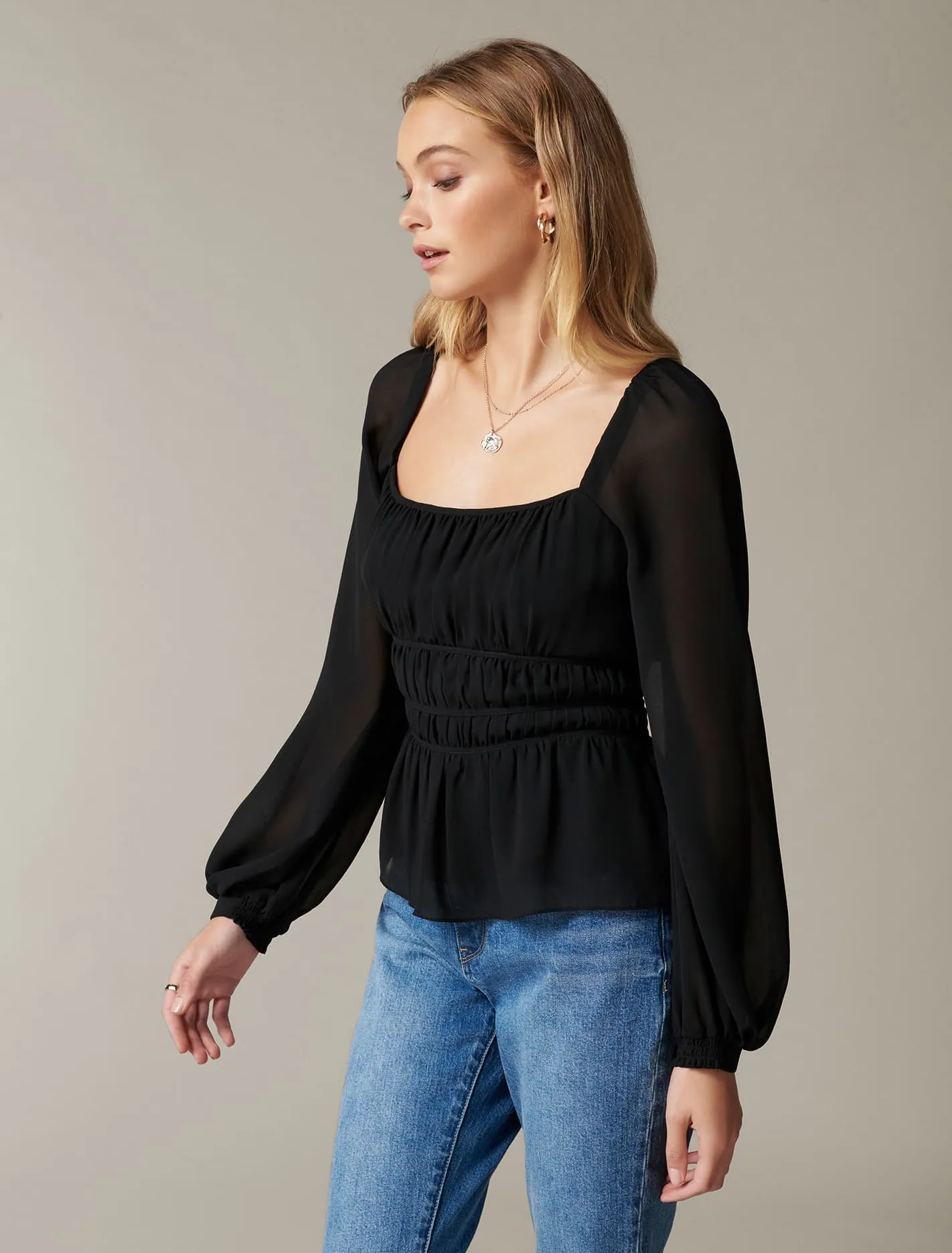Macy Shirred Waist Blouse