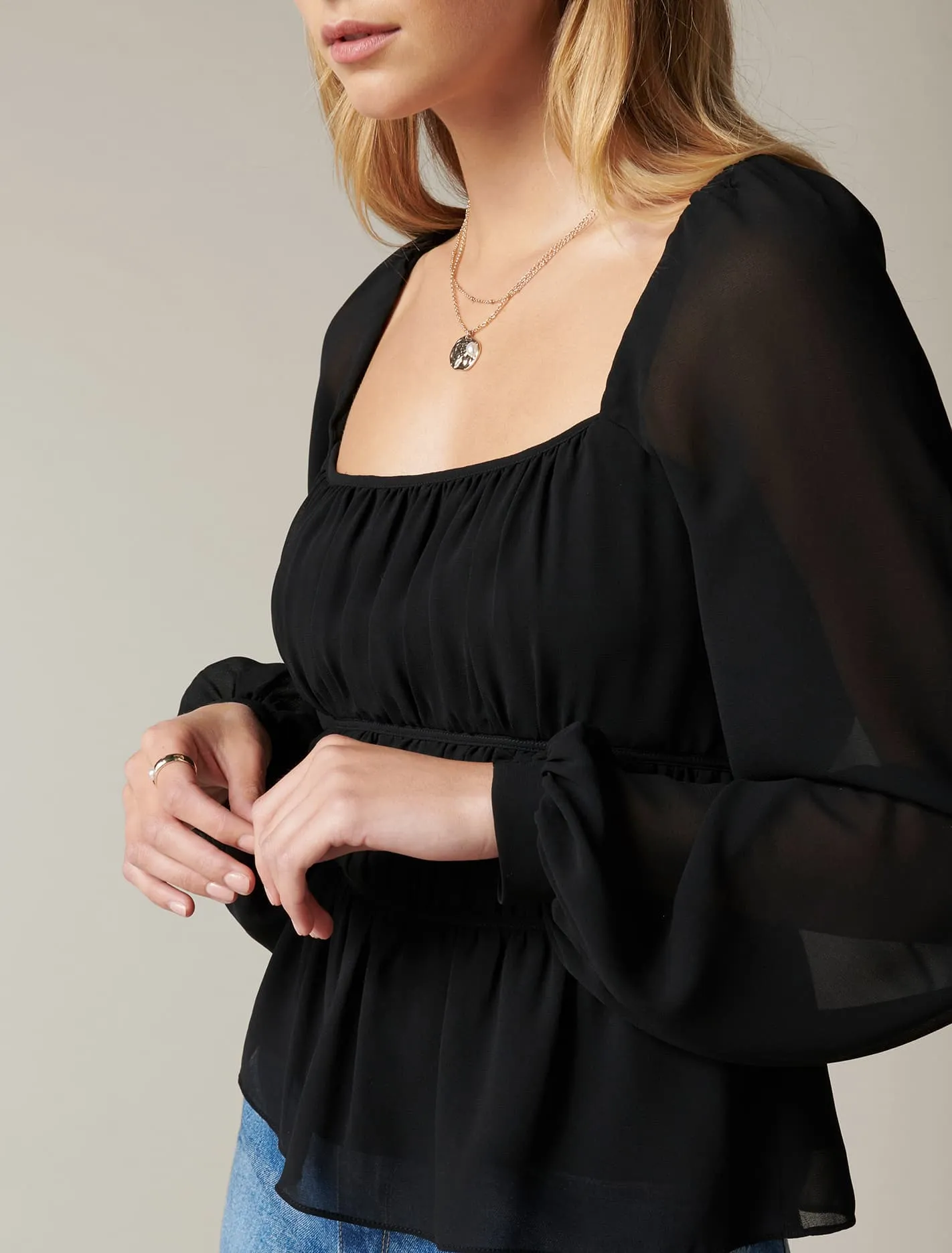 Macy Shirred Waist Blouse