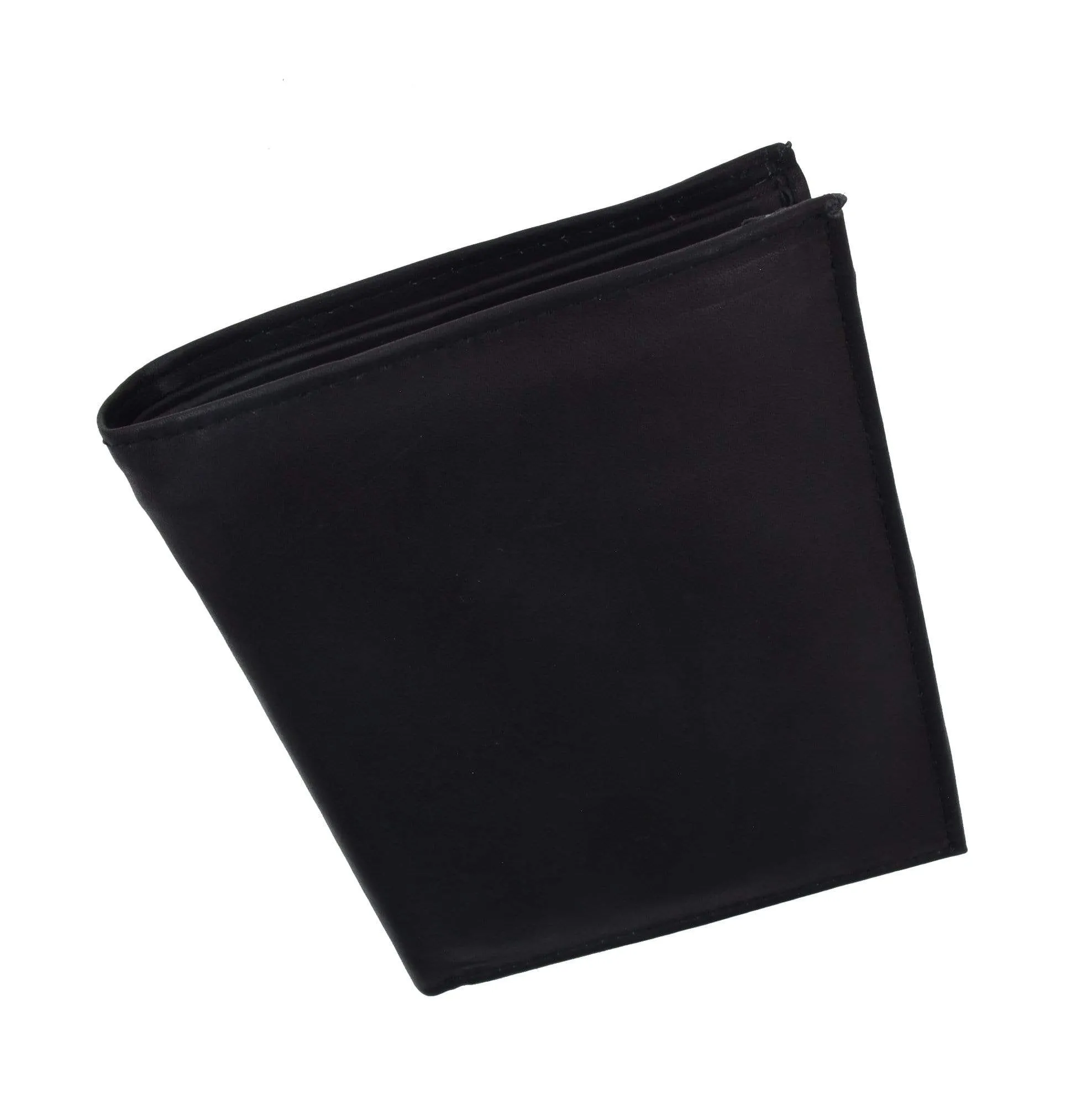 Mens Genuine Leather European Bifold Wallet Slim Hipster 2 Windows Credit Card Euro 1502 CF