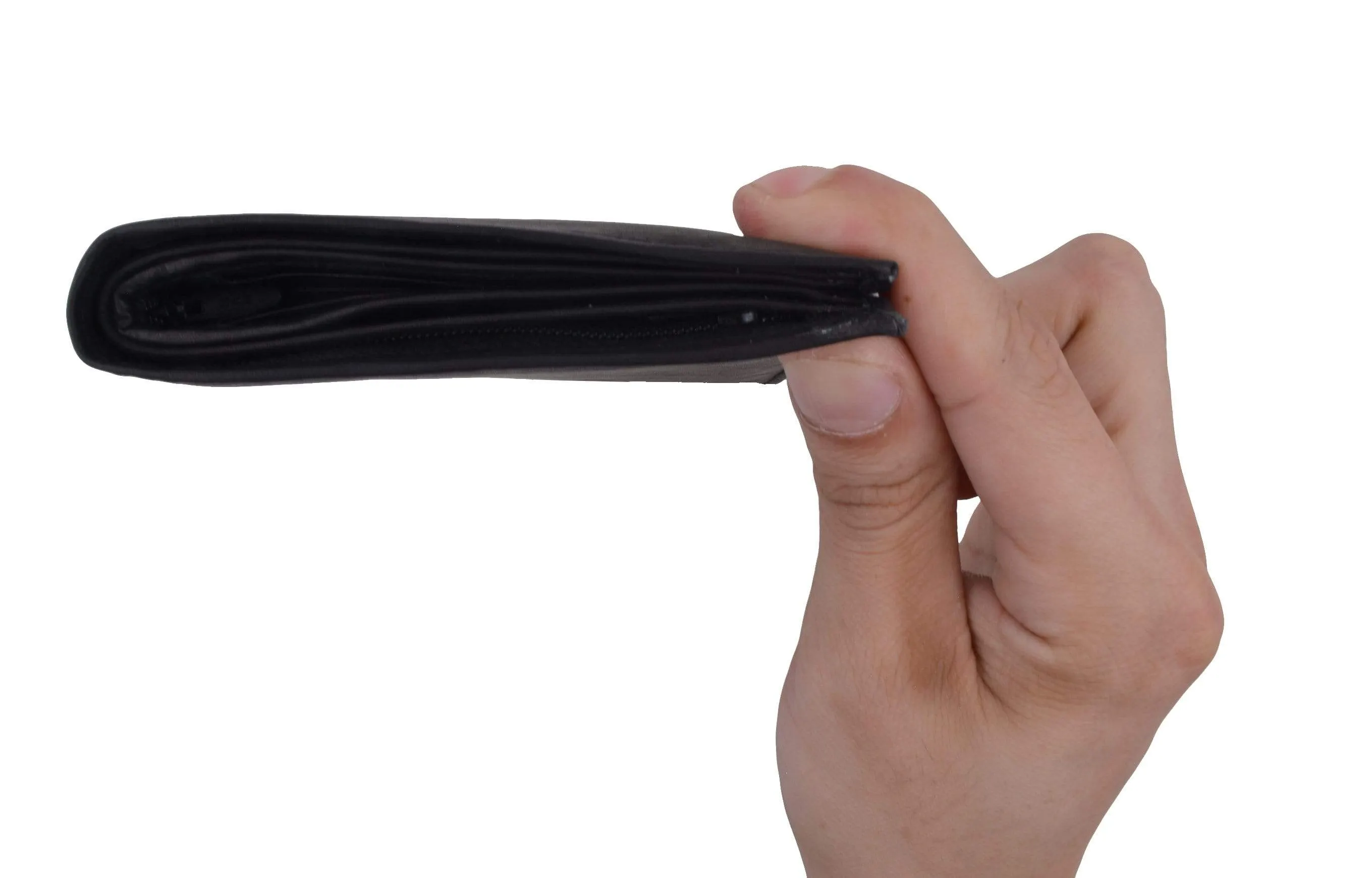 Mens Genuine Leather European Bifold Wallet Slim Hipster 2 Windows Credit Card Euro 1502 CF