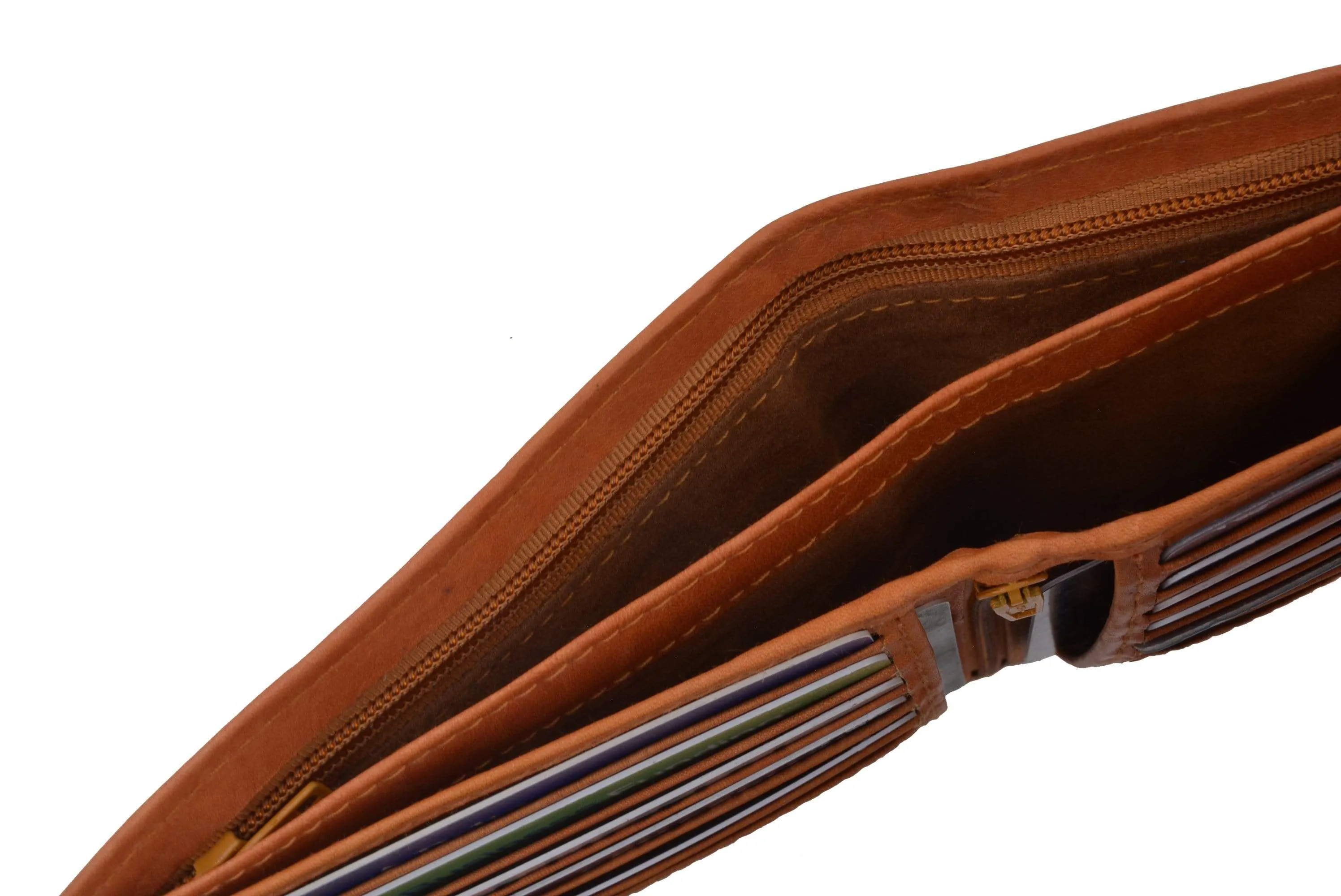 Mens Genuine Leather European Bifold Wallet Slim Hipster 2 Windows Credit Card Euro 1502 CF