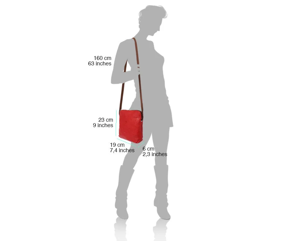 Mia GM leather unisex cross body bag