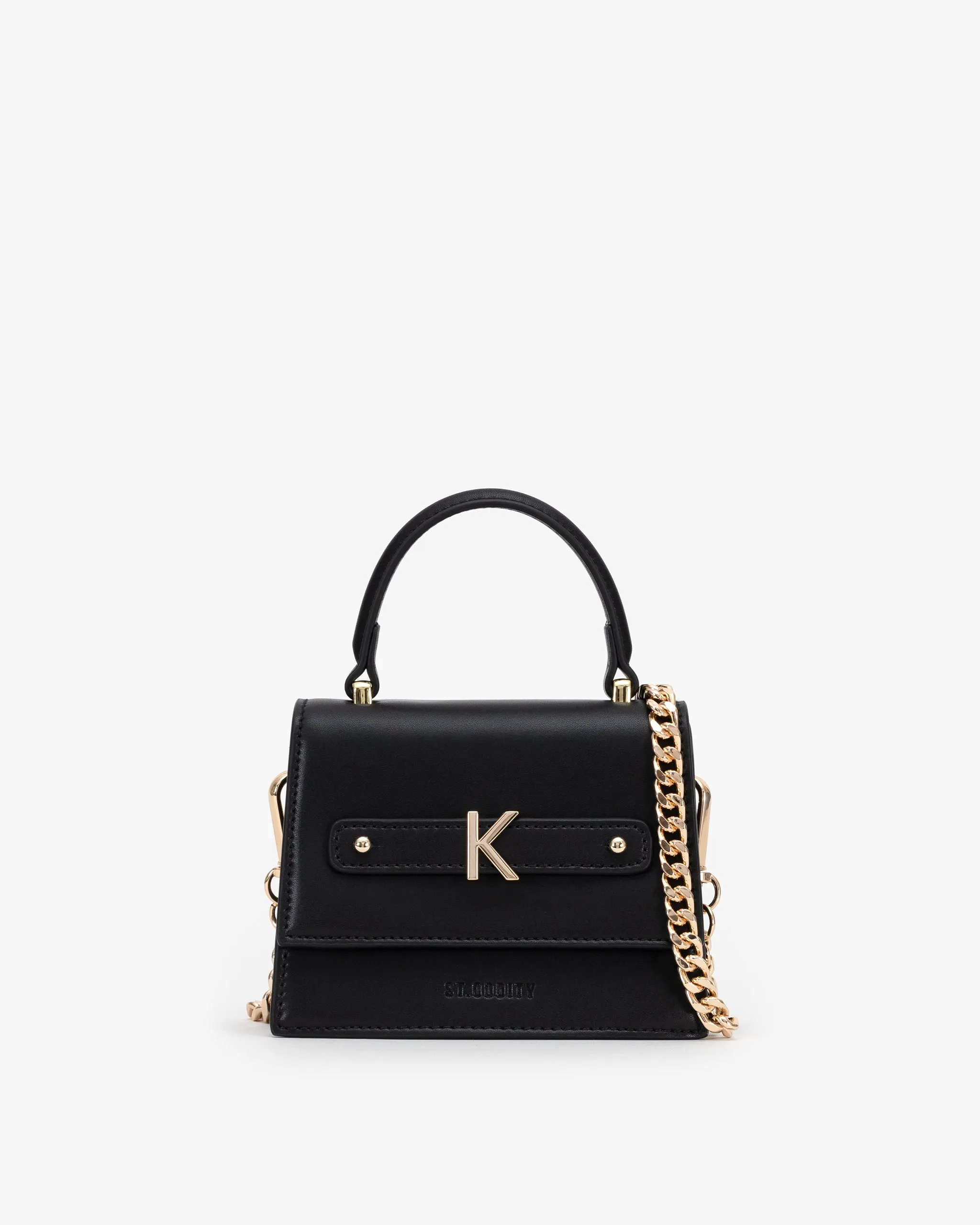 Mini Evening Bag in Black/Gold with Personalised Hardware