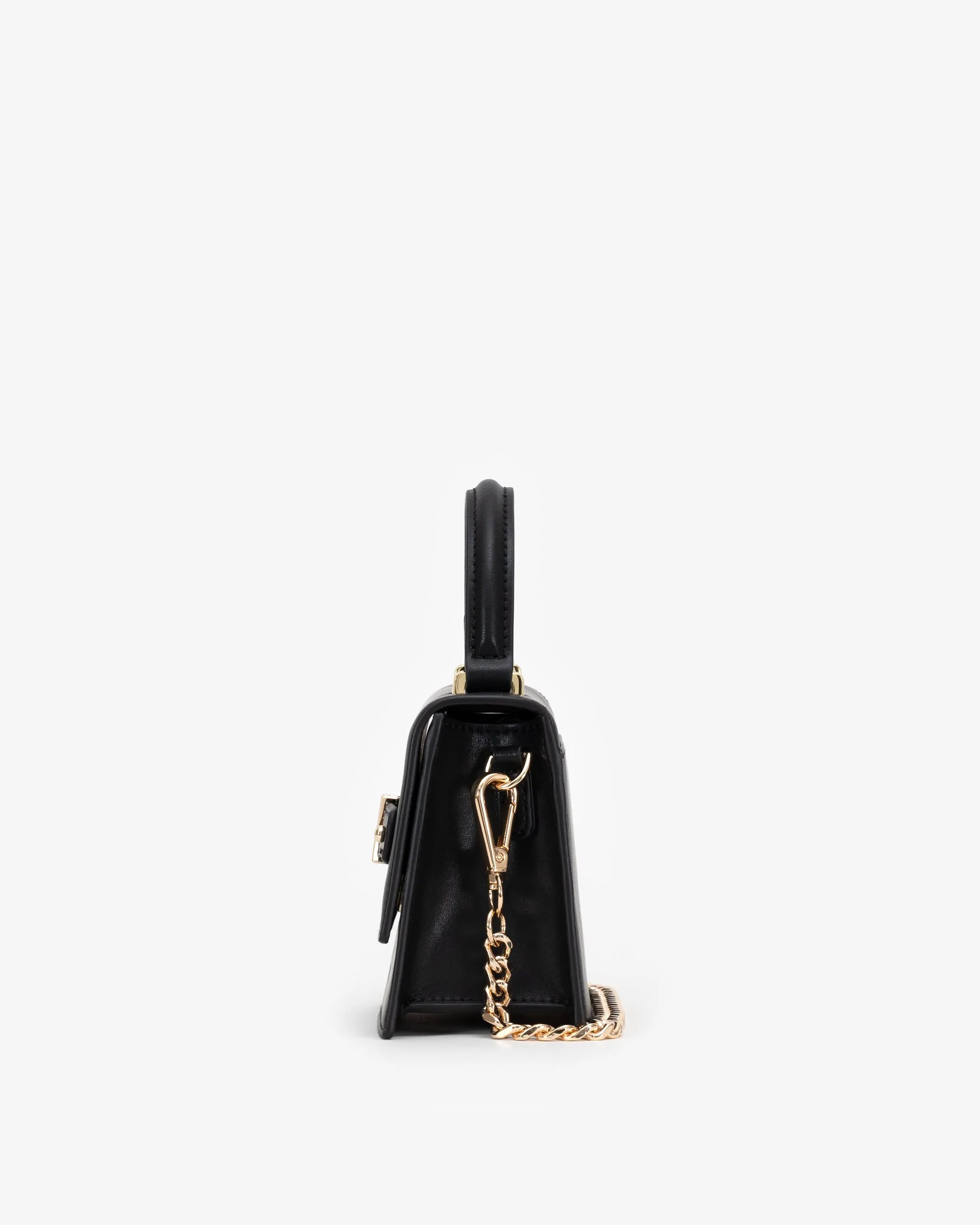 Mini Evening Bag in Black/Gold with Personalised Hardware