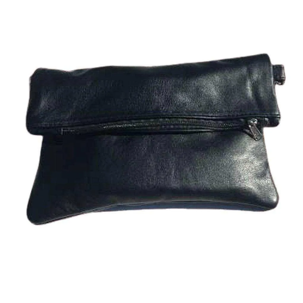 Mirelle Genuine Leather Fold Over Messenger Handbag
