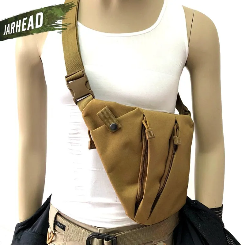 Multifunctional Concealed Tactical Storage Gun Bag Holster Men's Left Right Nylon Shoulder Bag Anti-theft Bag Chest Bag Hunting