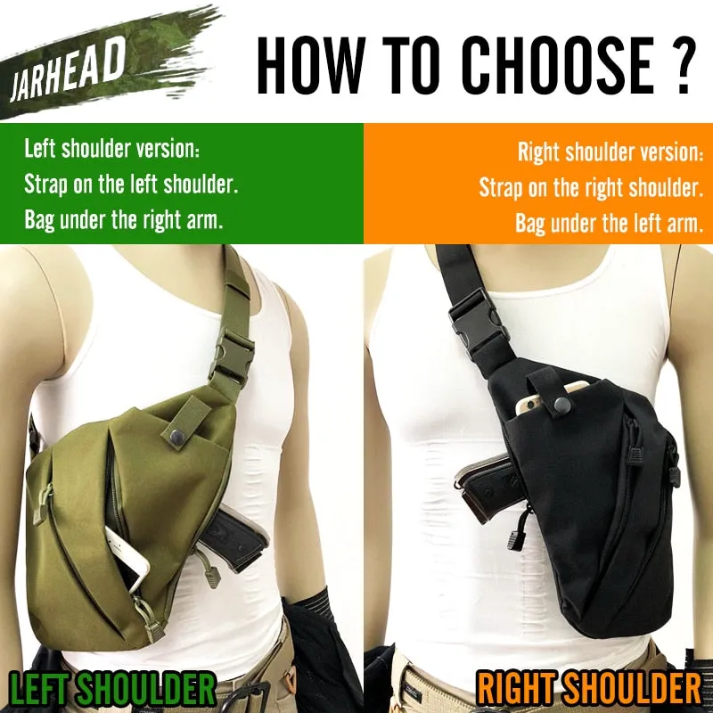 Multifunctional Concealed Tactical Storage Gun Bag Holster Men's Left Right Nylon Shoulder Bag Anti-theft Bag Chest Bag Hunting