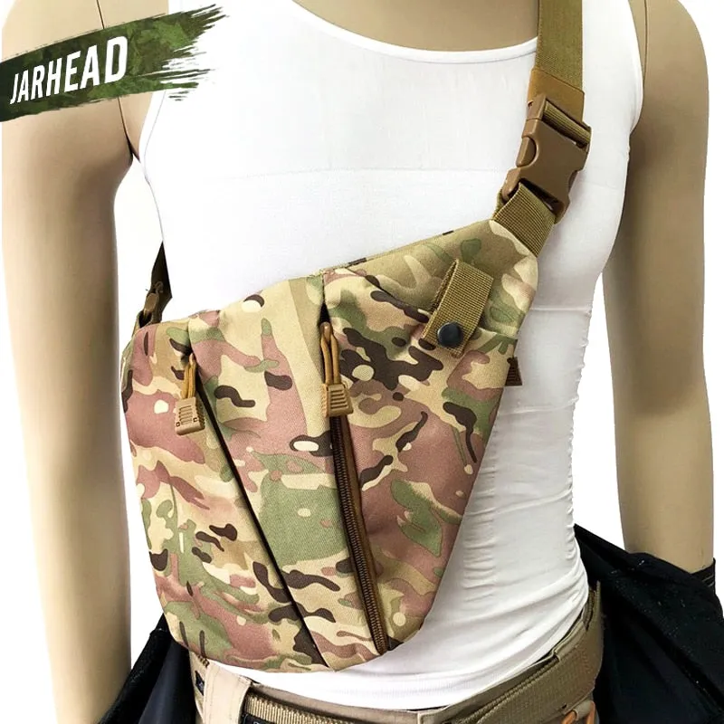 Multifunctional Concealed Tactical Storage Gun Bag Holster Men's Left Right Nylon Shoulder Bag Anti-theft Bag Chest Bag Hunting