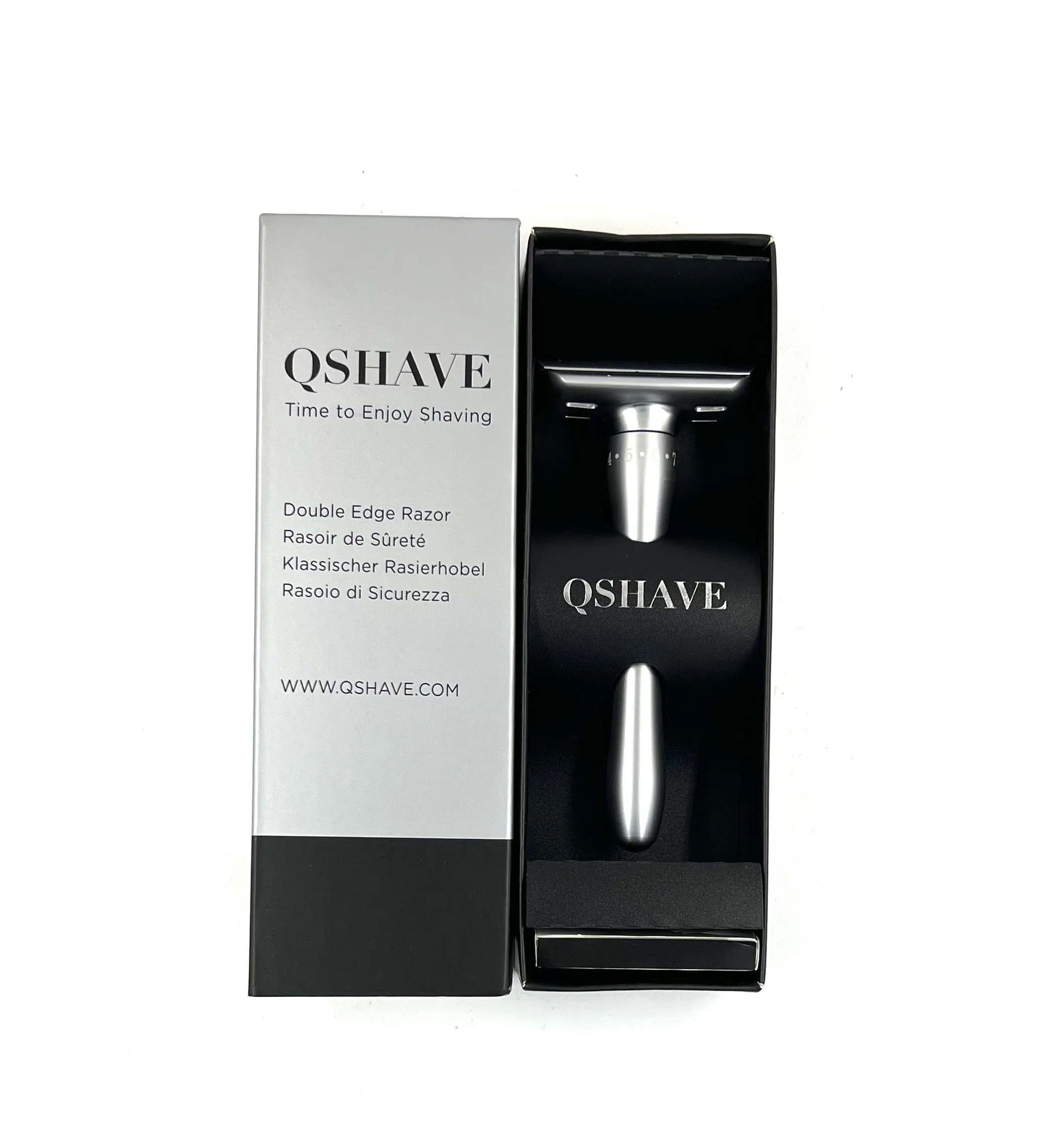 New QShave Luxurious Adjustable Safety Razor & 5 Blades