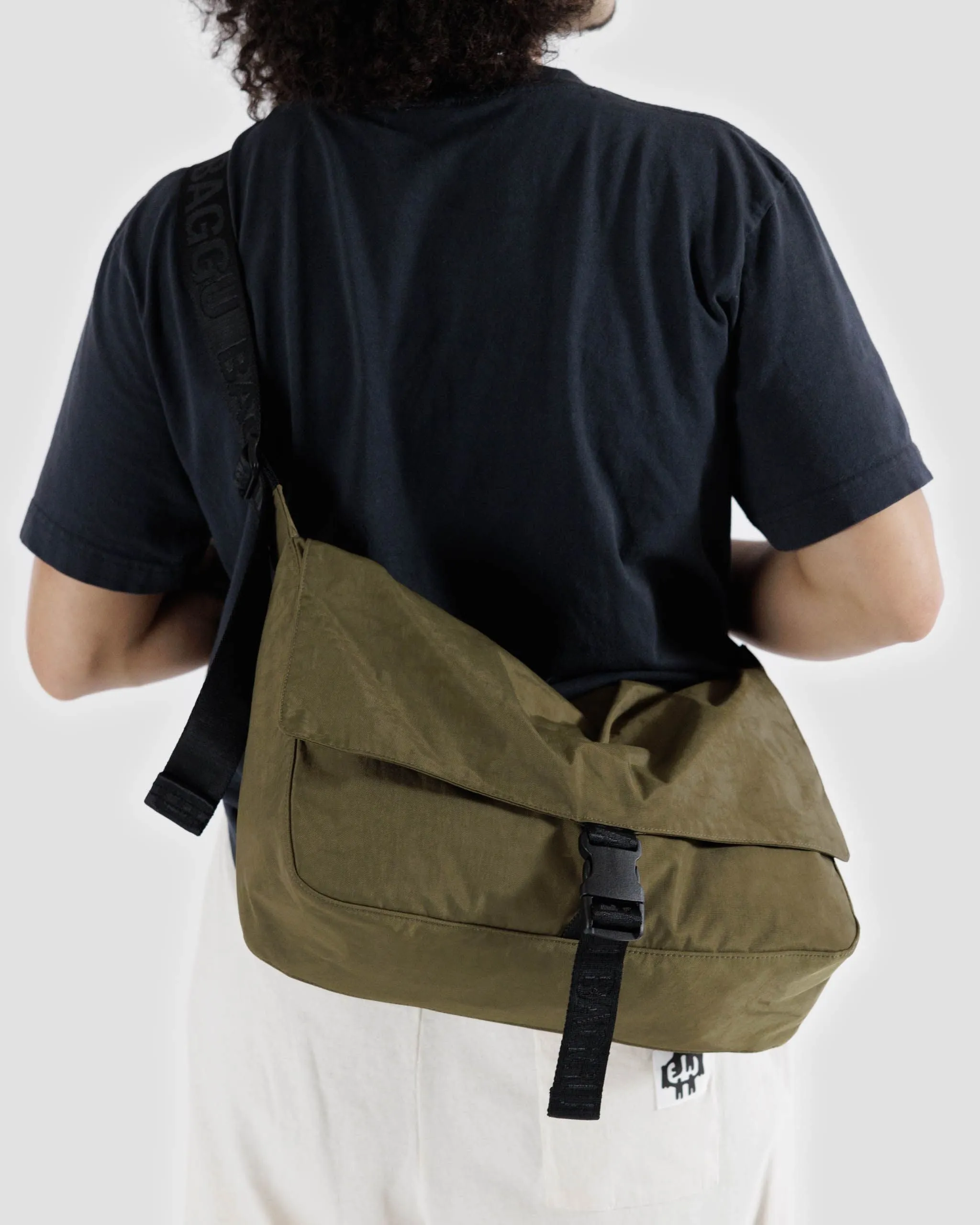 Nylon Messenger Bag - Seaweed
