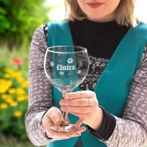 Personalised Floral Gin Glass