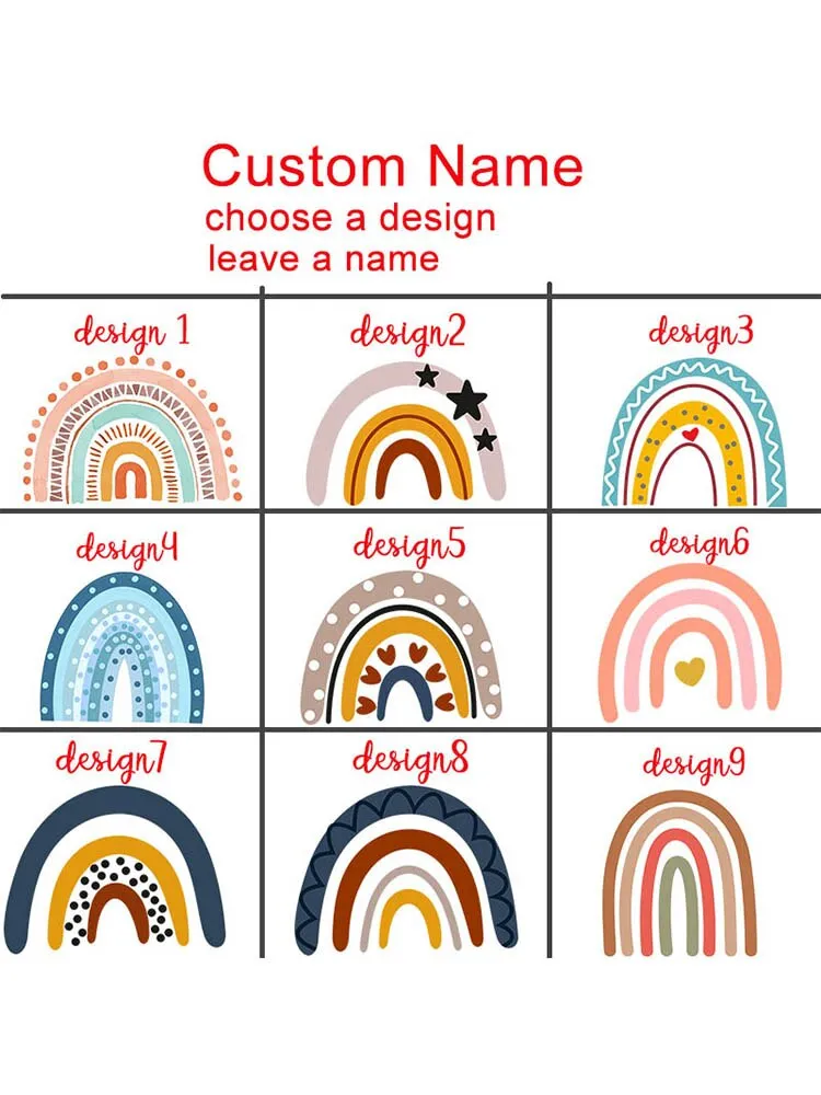 Personalized Pencil Bag Custom Rainbow with Name Stationery Supplies Storage Bags Student Large Capacity Pencil Case Kids Gift