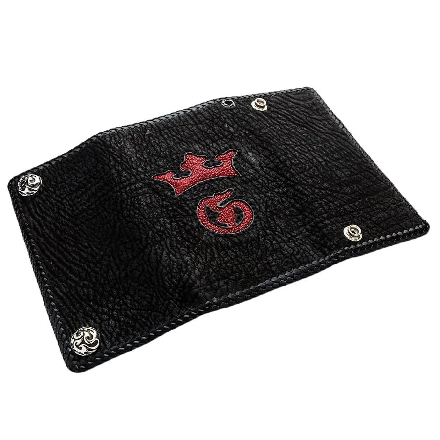 Red Crown Shark Skin Biker Wallet