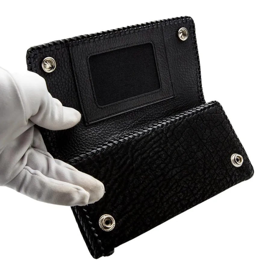 Red Crown Shark Skin Biker Wallet