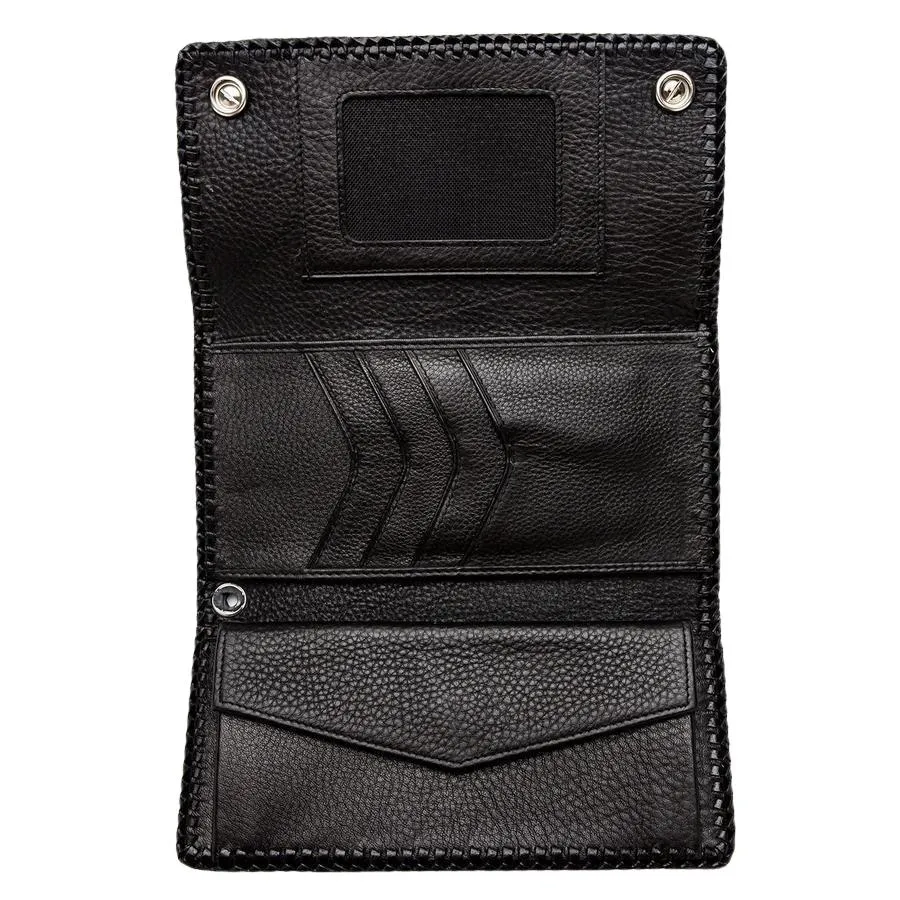 Red Crown Shark Skin Biker Wallet