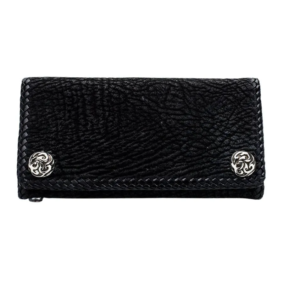 Red Crown Shark Skin Biker Wallet