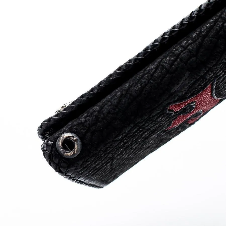 Red Crown Shark Skin Biker Wallet