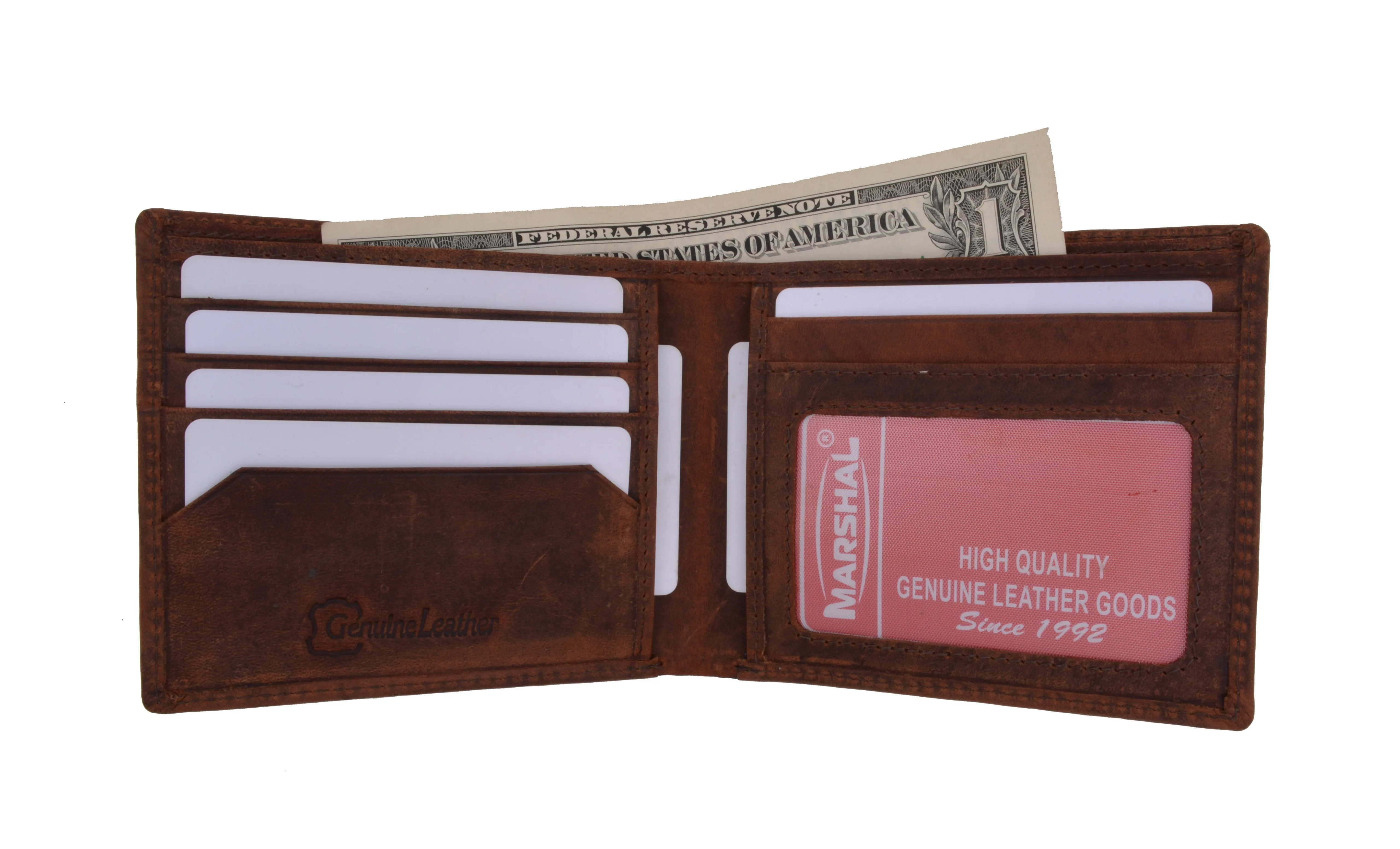 RFID Blocking Men's Vintage Genuine Leather Slim Bifold Wallet RFIDP60HTC