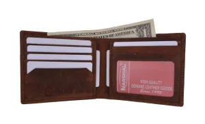 RFID Blocking Men's Vintage Genuine Leather Slim Bifold Wallet RFIDP60HTC