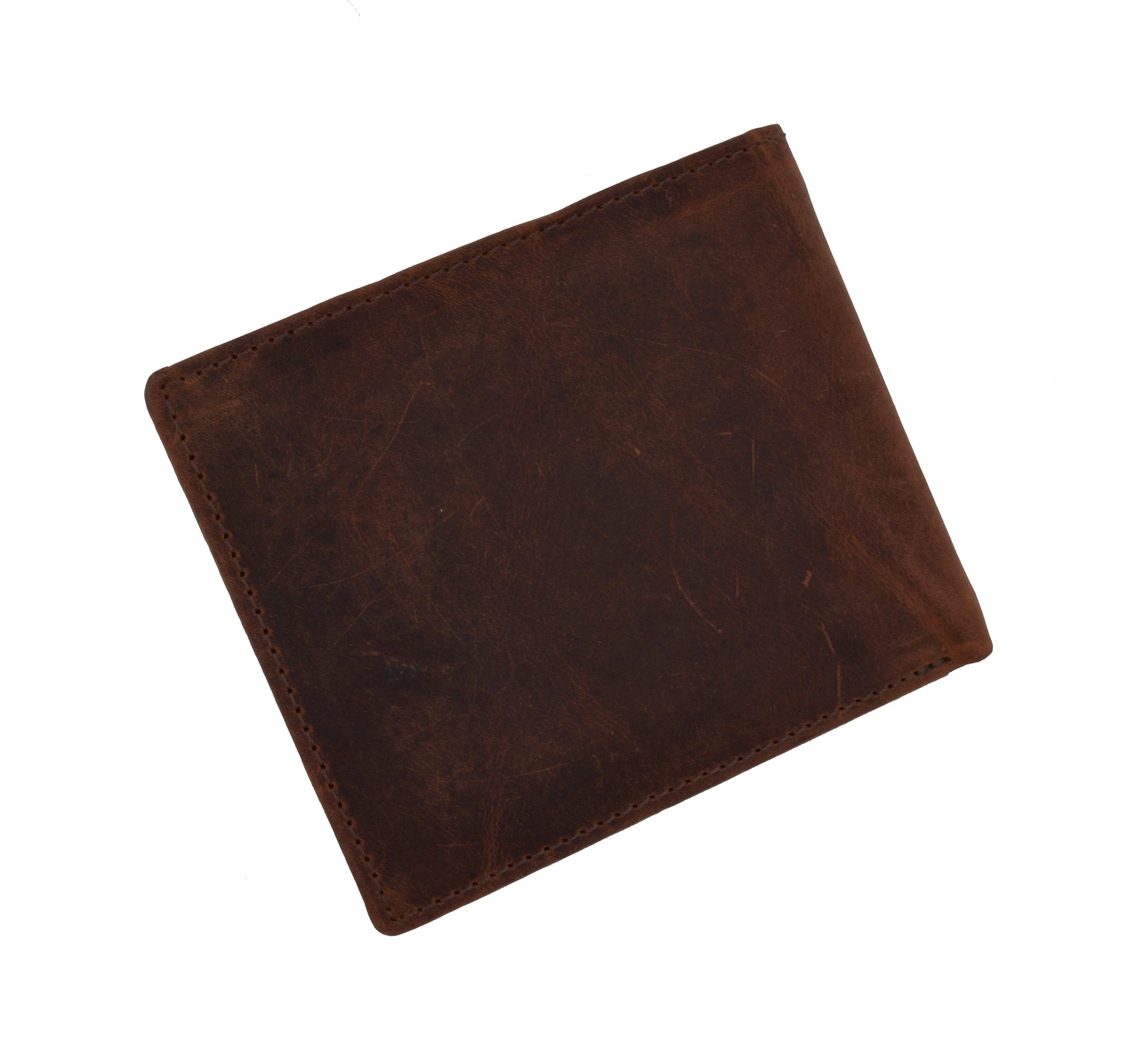 RFID Blocking Men's Vintage Genuine Leather Slim Bifold Wallet RFIDP60HTC