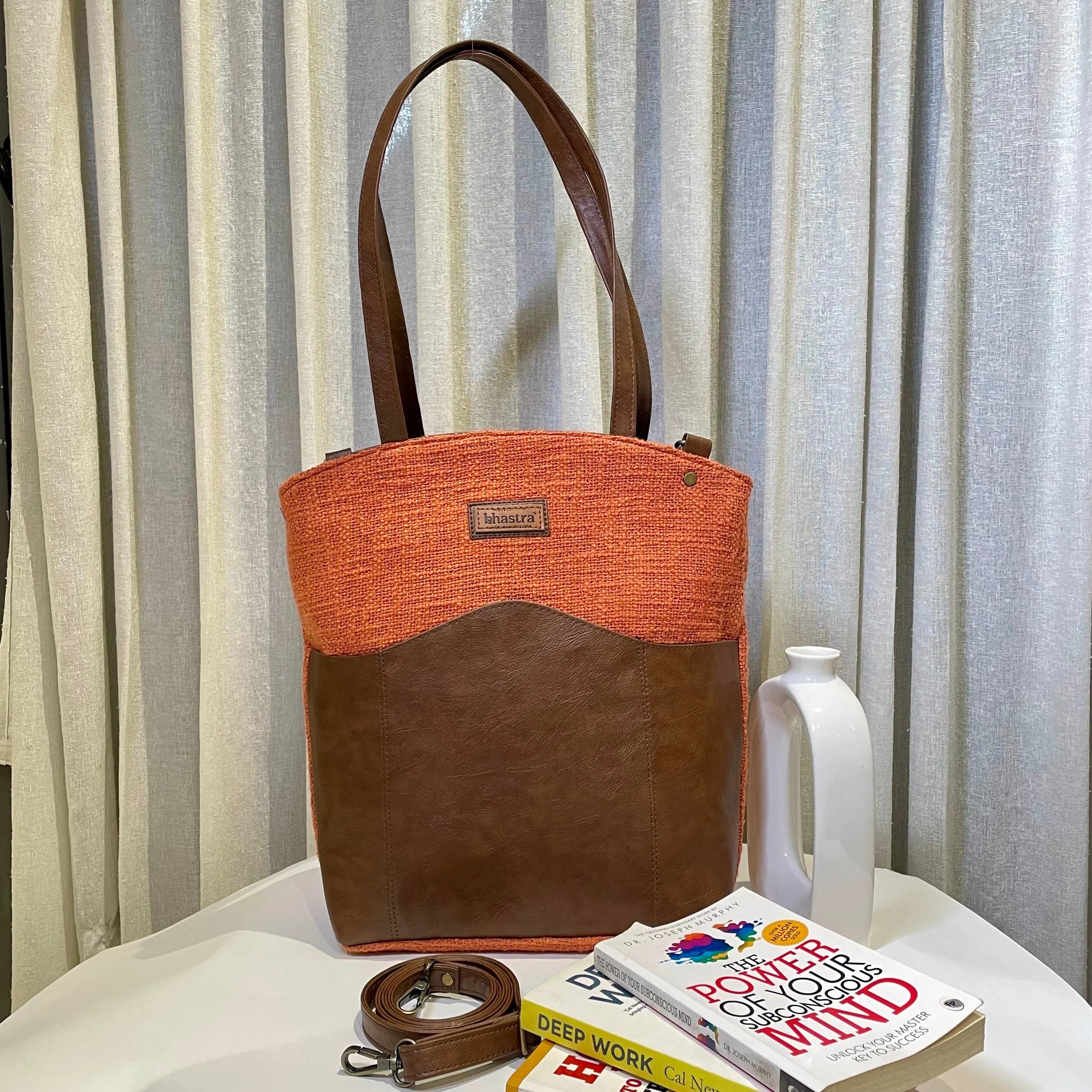 Rust Messenger Tote Bag