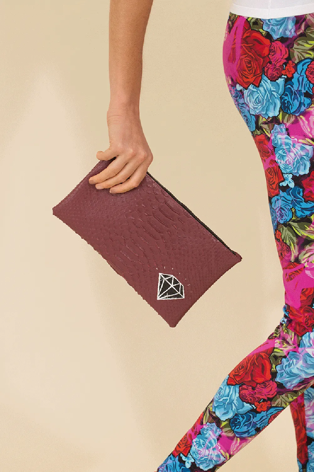 Scarlet Small Python Effect Clutch