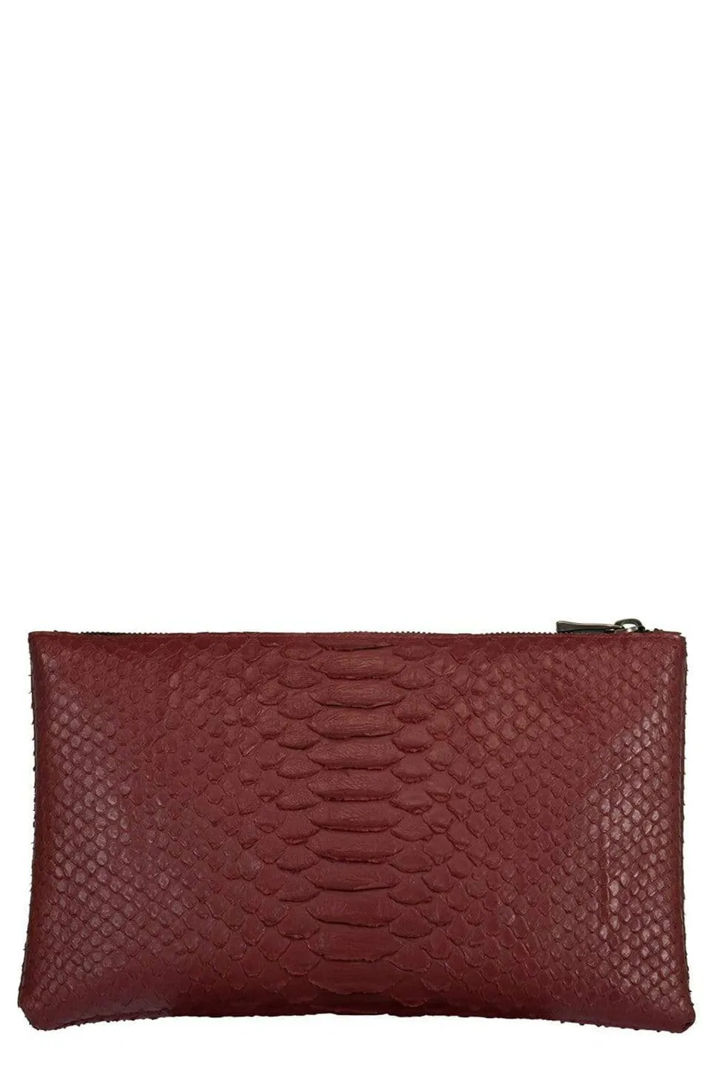 Scarlet Small Python Effect Clutch