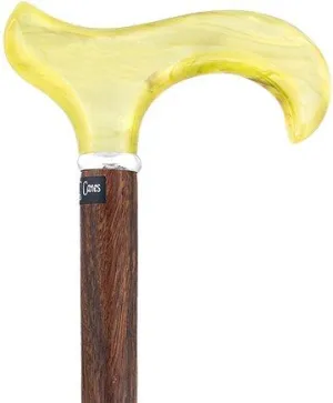 Scratch & Dent Lemon Ice Derby Walking Cane With Genuine Rosewood Shaft and Silver Collar V1483