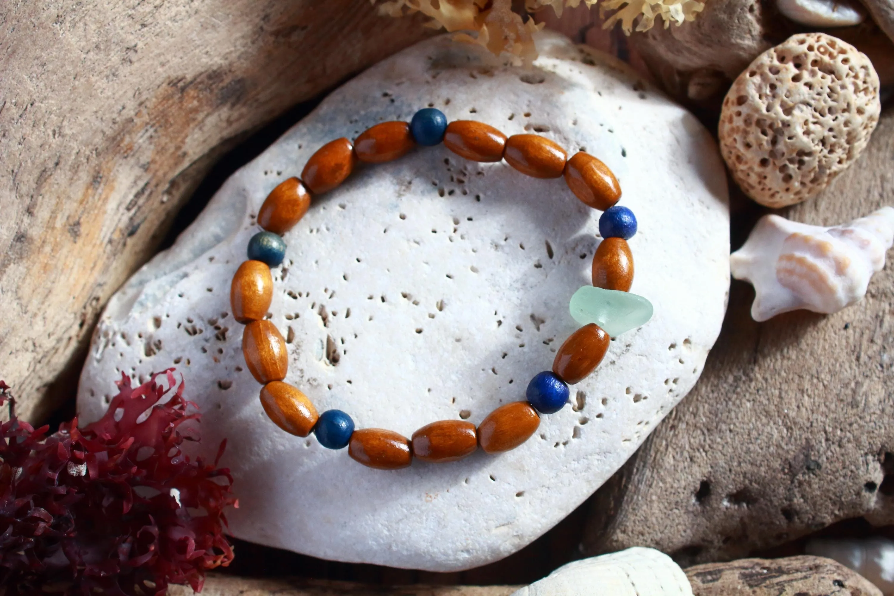 Seafoam Wooden Surf Collection Bracelet