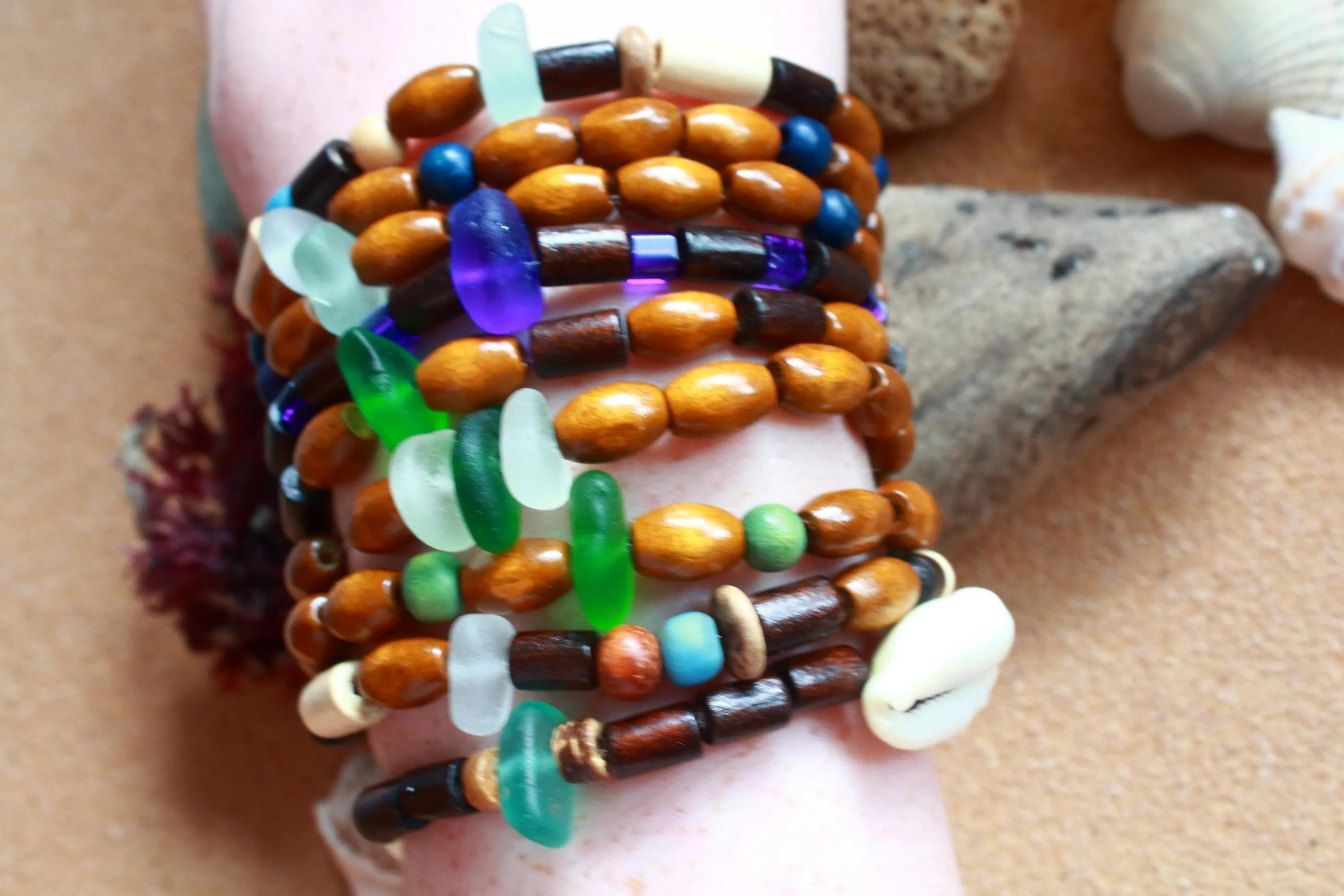 Seafoam Wooden Surf Collection Bracelet