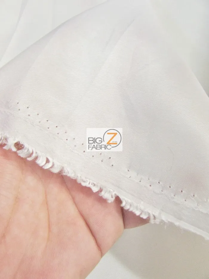 Solid Polyester Taffeta Fabric - White - 50 Yard Bolt/Roll