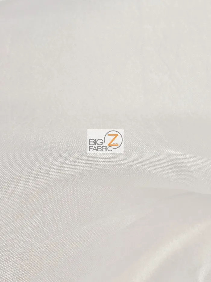Solid Polyester Taffeta Fabric - White - 50 Yard Bolt/Roll