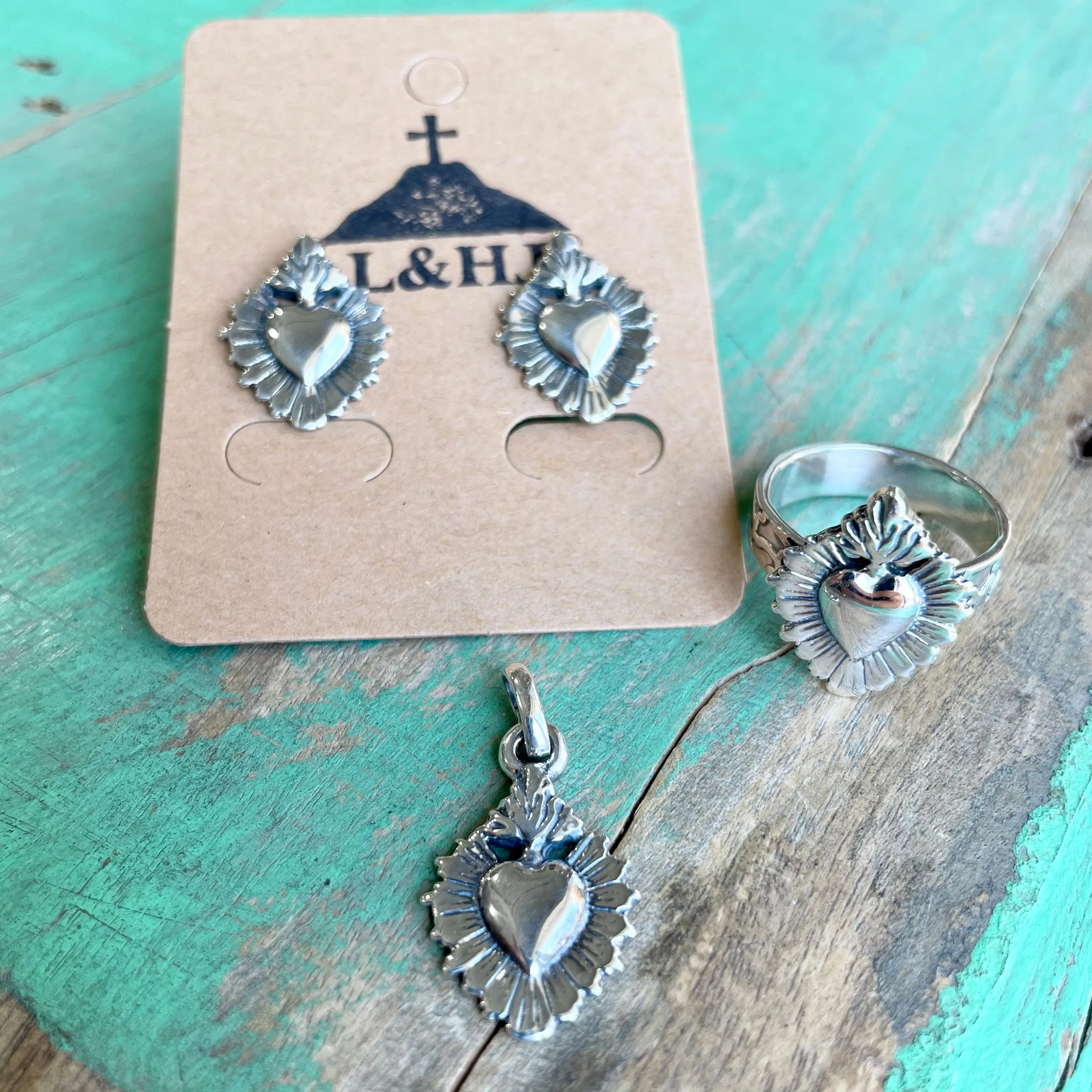 Sterling Silver Small Sacred Heart
